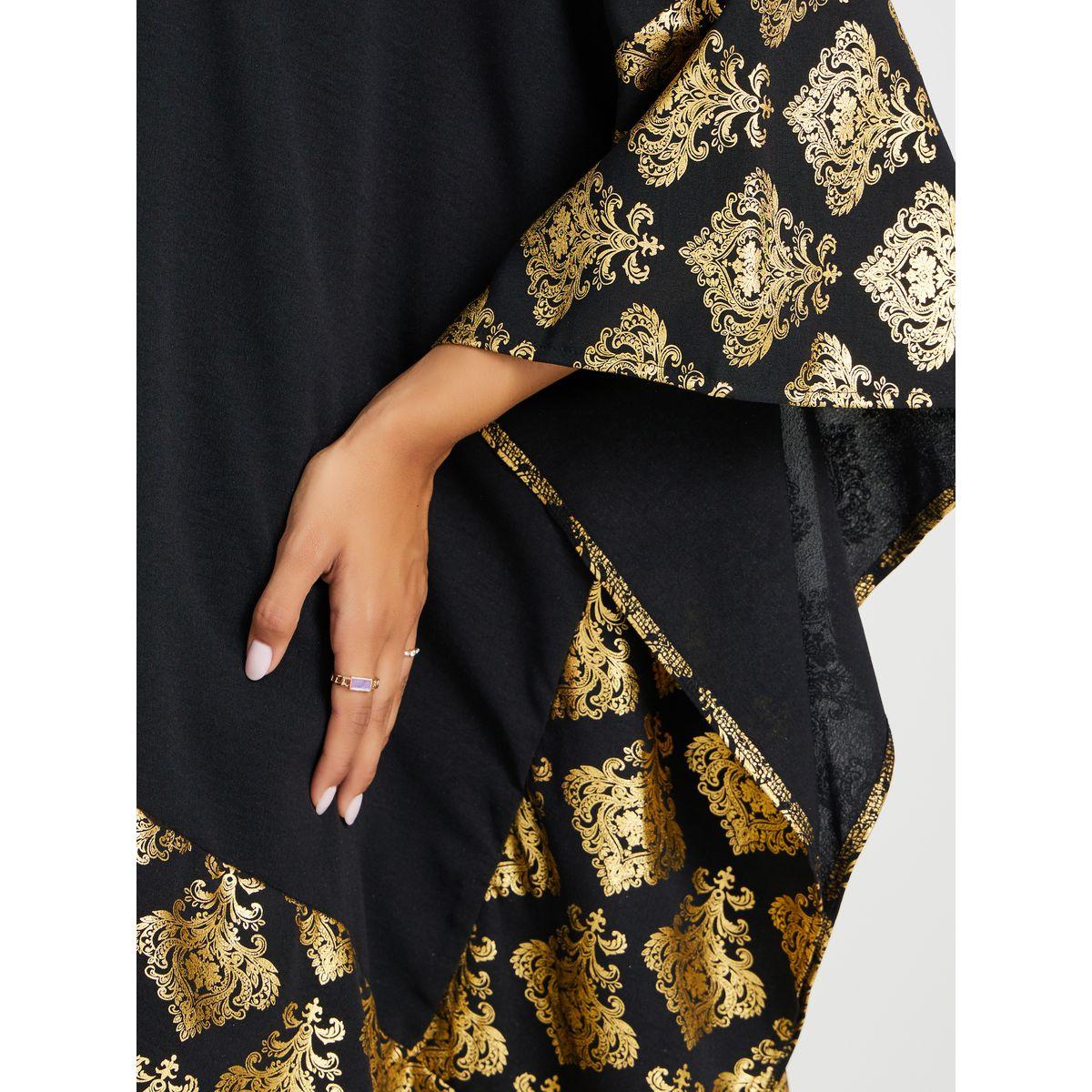 أميرة x ستايلي مجموعة من بنطال بأرجل واسعة وبلوزة بطبعة فويل-women-arabicclothing-sets-image-4