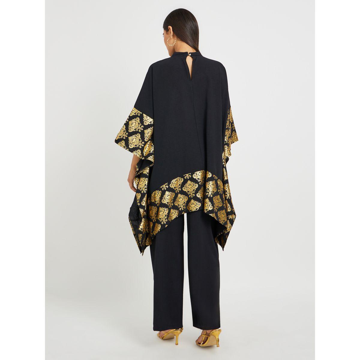أميرة x ستايلي مجموعة من بنطال بأرجل واسعة وبلوزة بطبعة فويل-women-arabicclothing-sets-image-6