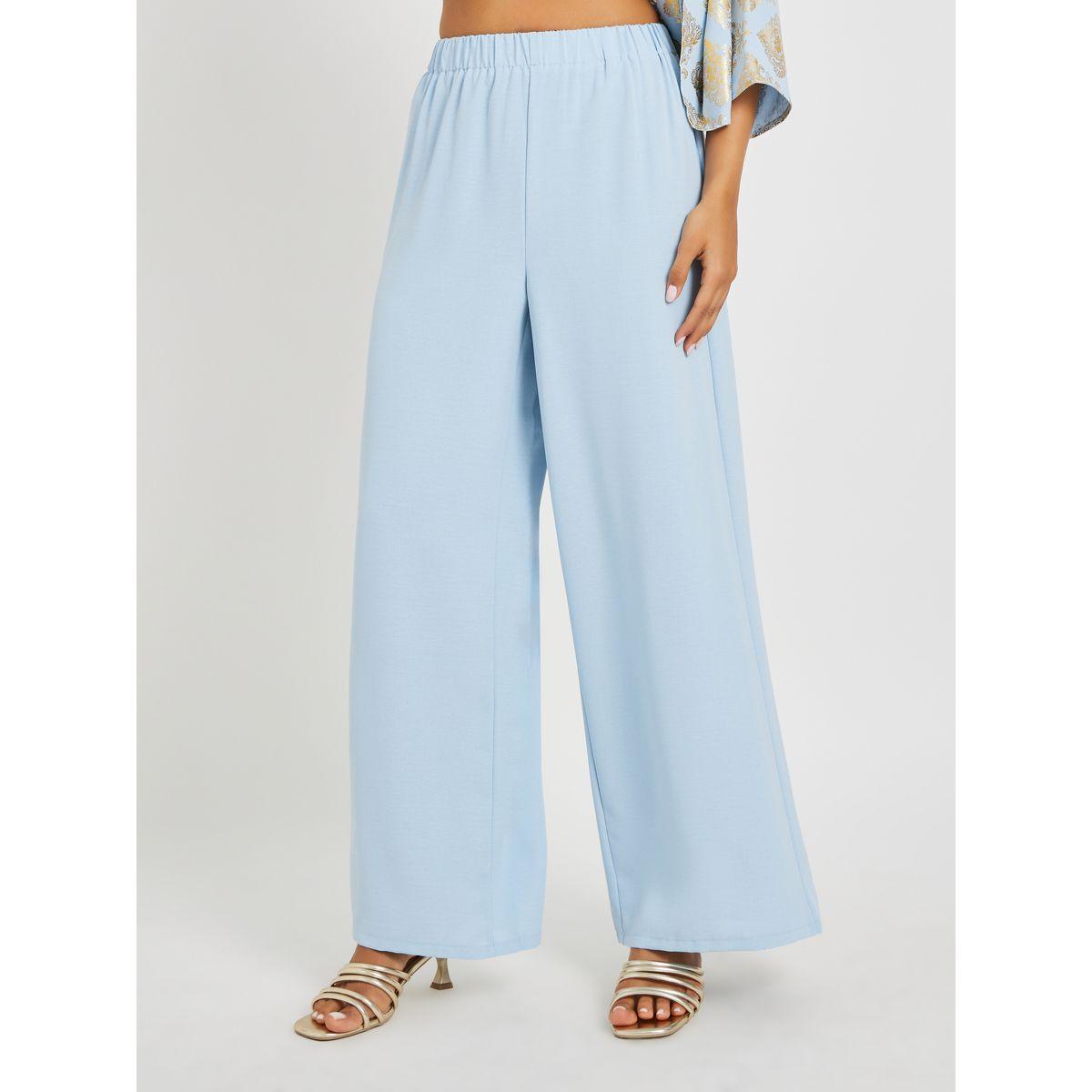 Amirah X Styli Foil Print High Neck Kimono and Wide Leg Pants Co-Ords-women-arabicclothing-sets-image-4