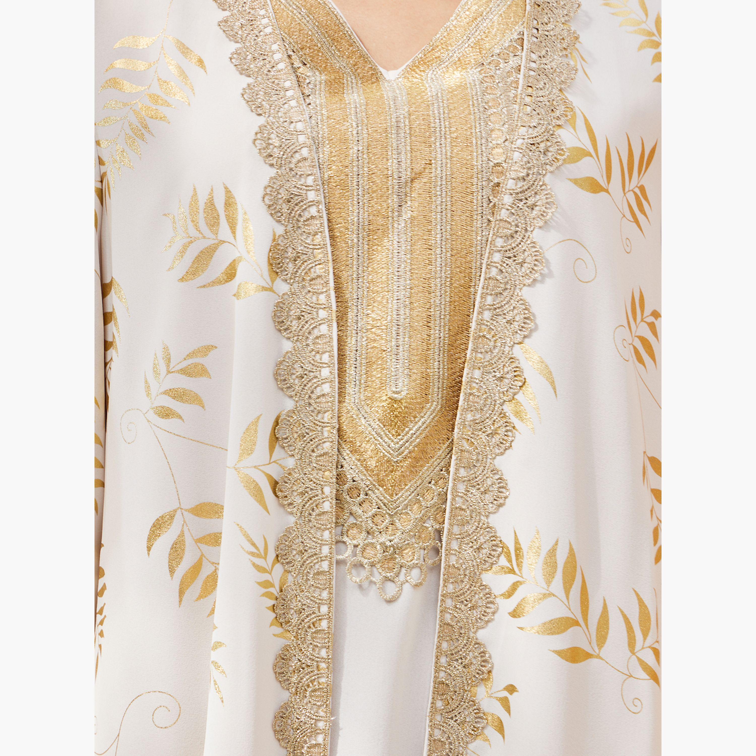 أميرة x ستايلي مجموعة من فستان وعباية بطبعة فويل-women-arabicclothing-sets-image-4