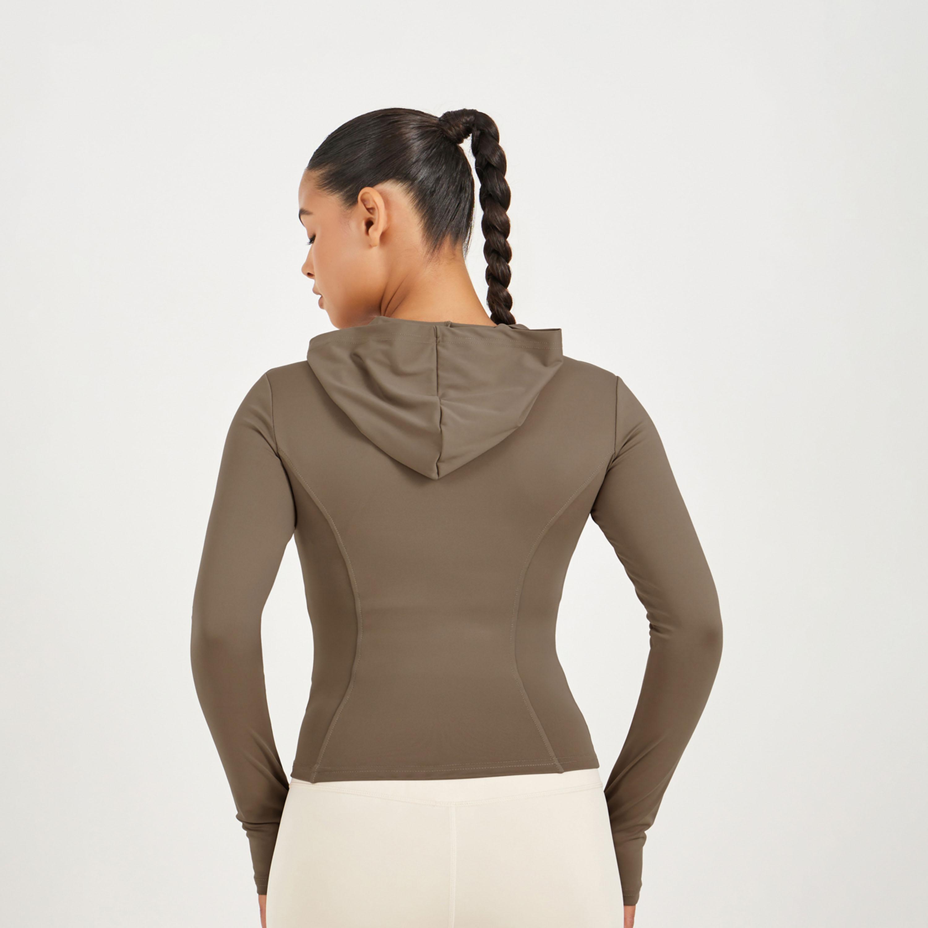 Styli Active Contour Seam Thumbhole Detail Zip Up Jacket-women-winterwear-coatsandjackets-jackets-image-4