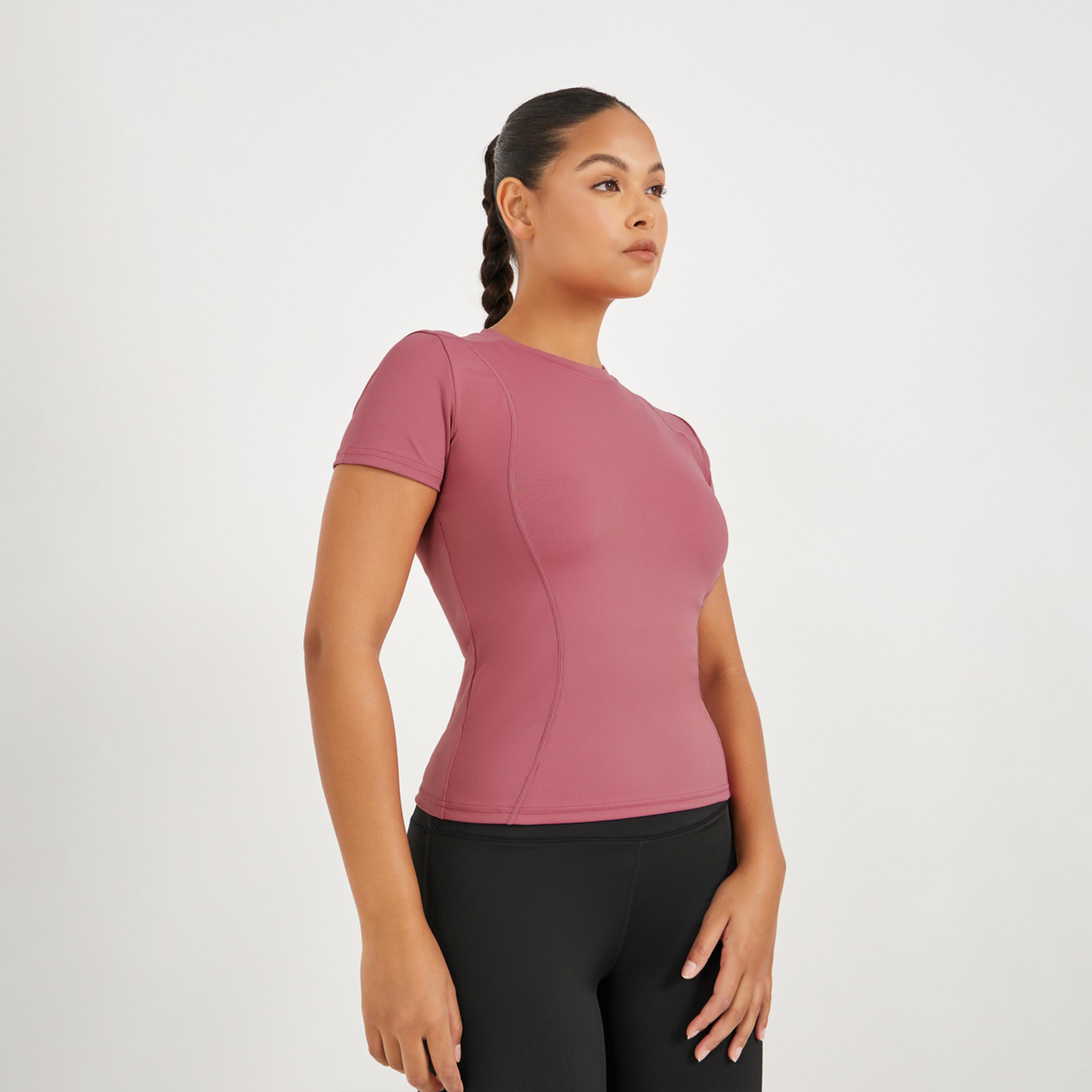 Styli Active Stitch Detail Fitted Short Sleeve Top-women-clothing-tshirts-image-1