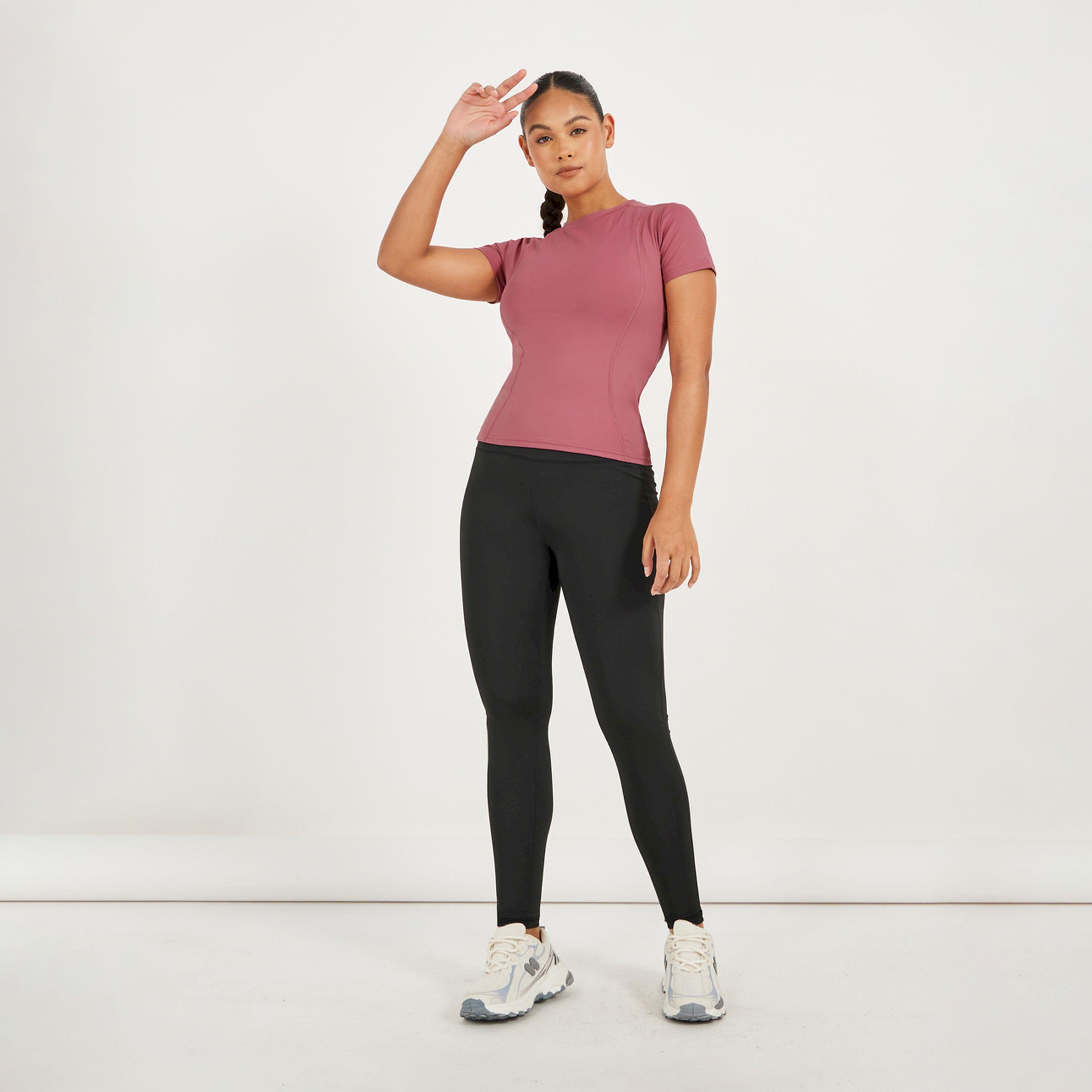 Styli Active Stitch Detail Fitted Short Sleeve Top-women-clothing-tshirts-image-2