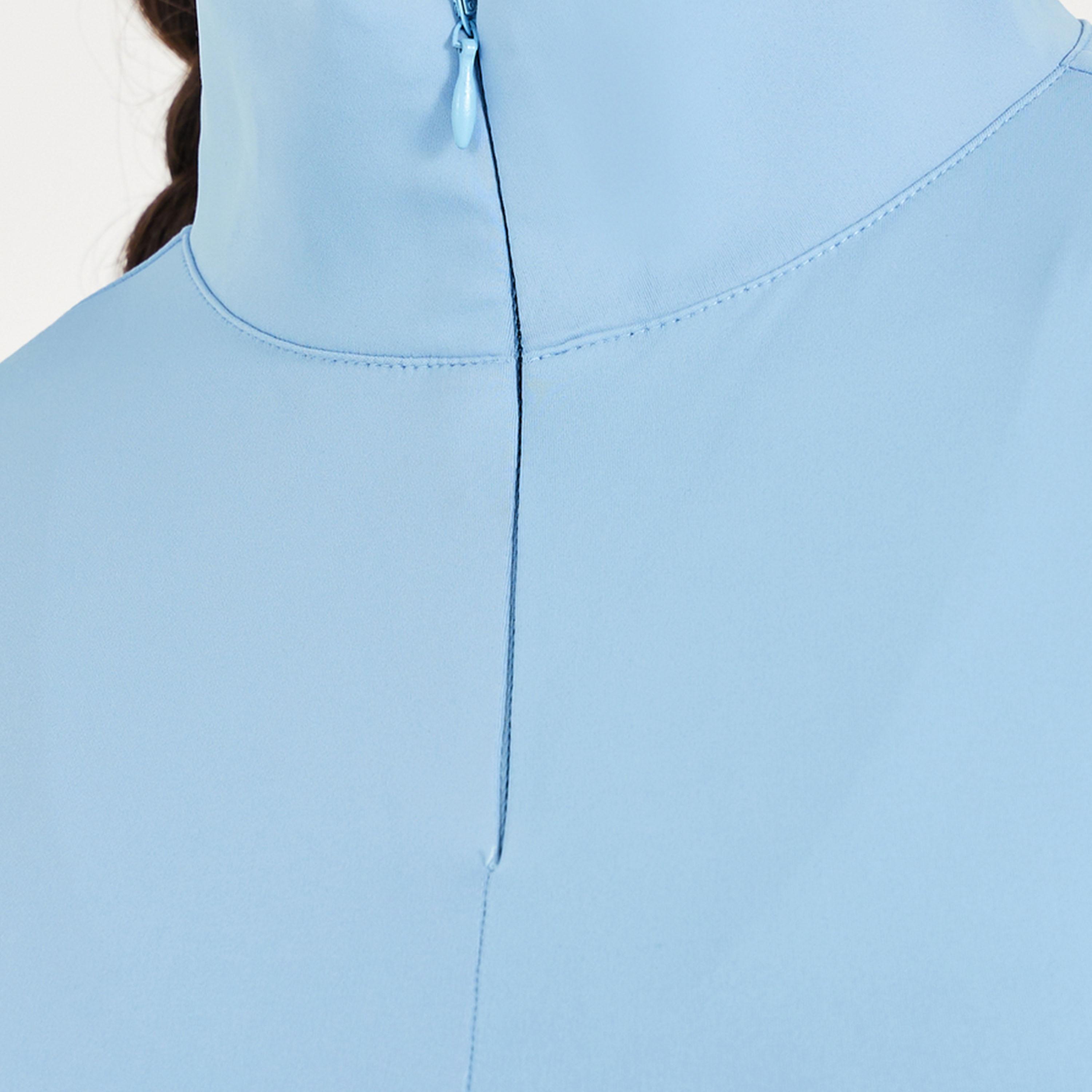 Styli Active Curved Hem Half Zip Long Sleeve Top-women-clothing-tshirts-image-3