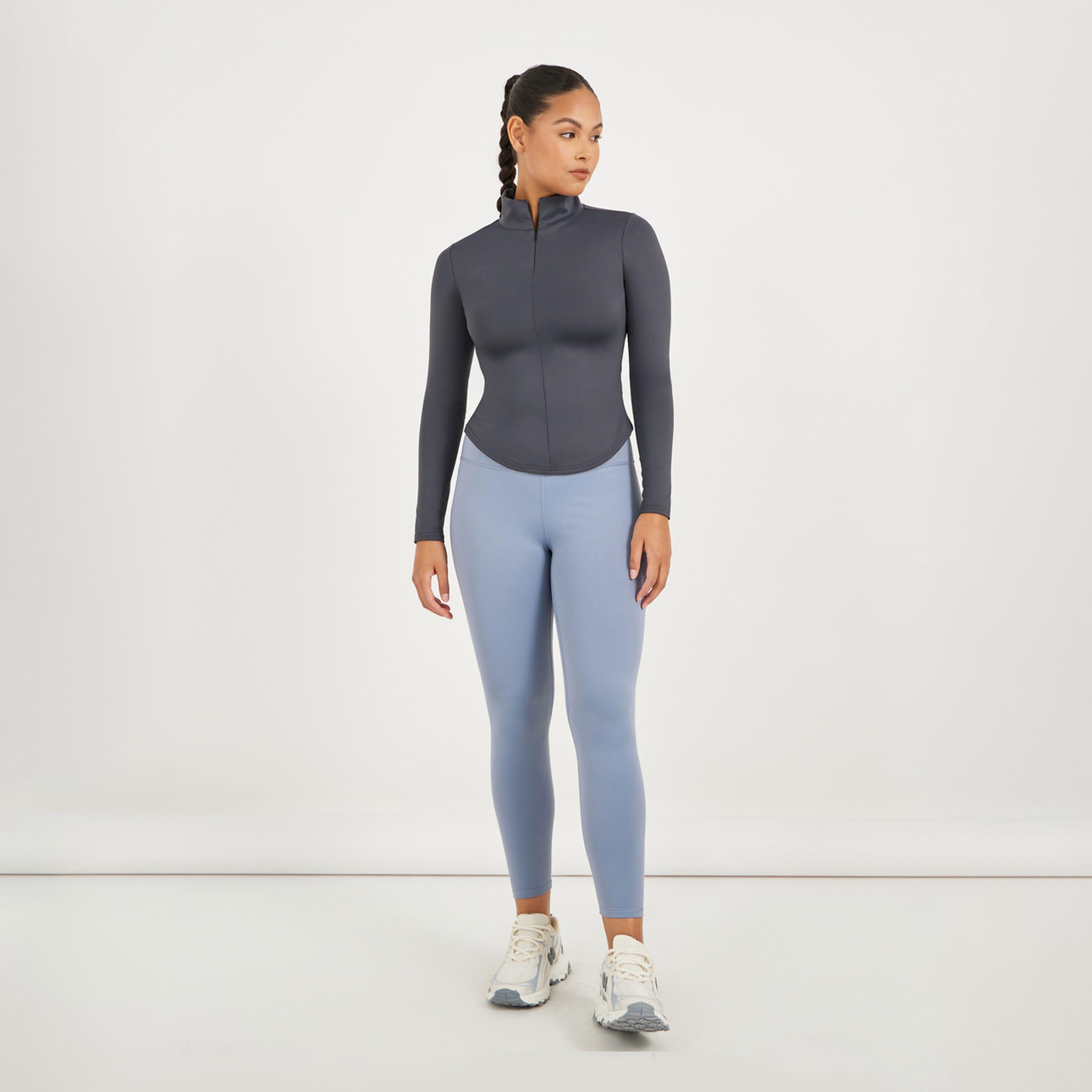 Styli Active Curved Hem Half Zip Long Sleeve Top-men-clothing-sportswearandactivewear-tshirtsandpolos-image-2