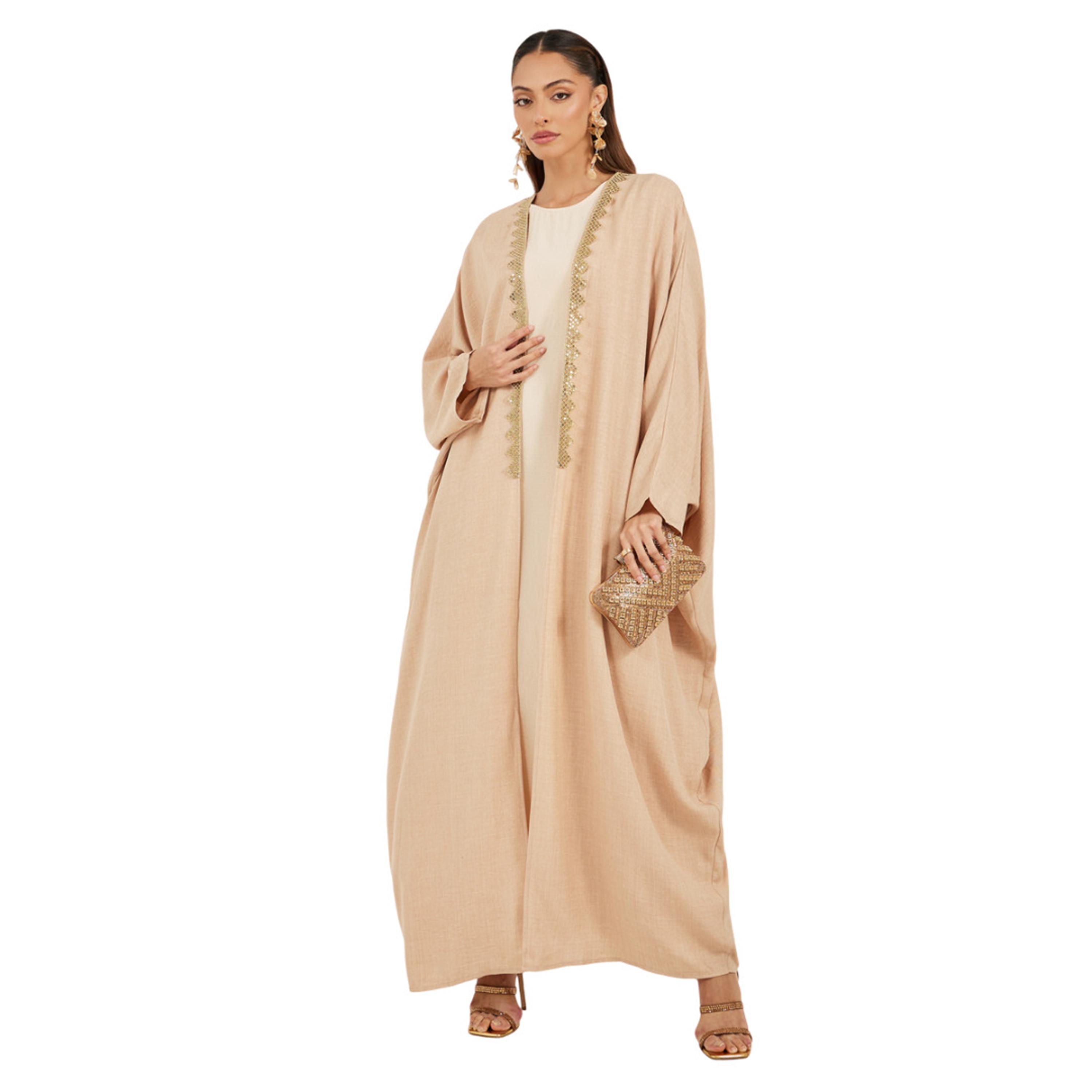ستايلي -  عباية بأكمام خفاش مزخرفة مع تفاصيل دانتيل-women-arabicclothing-abayas-image-2