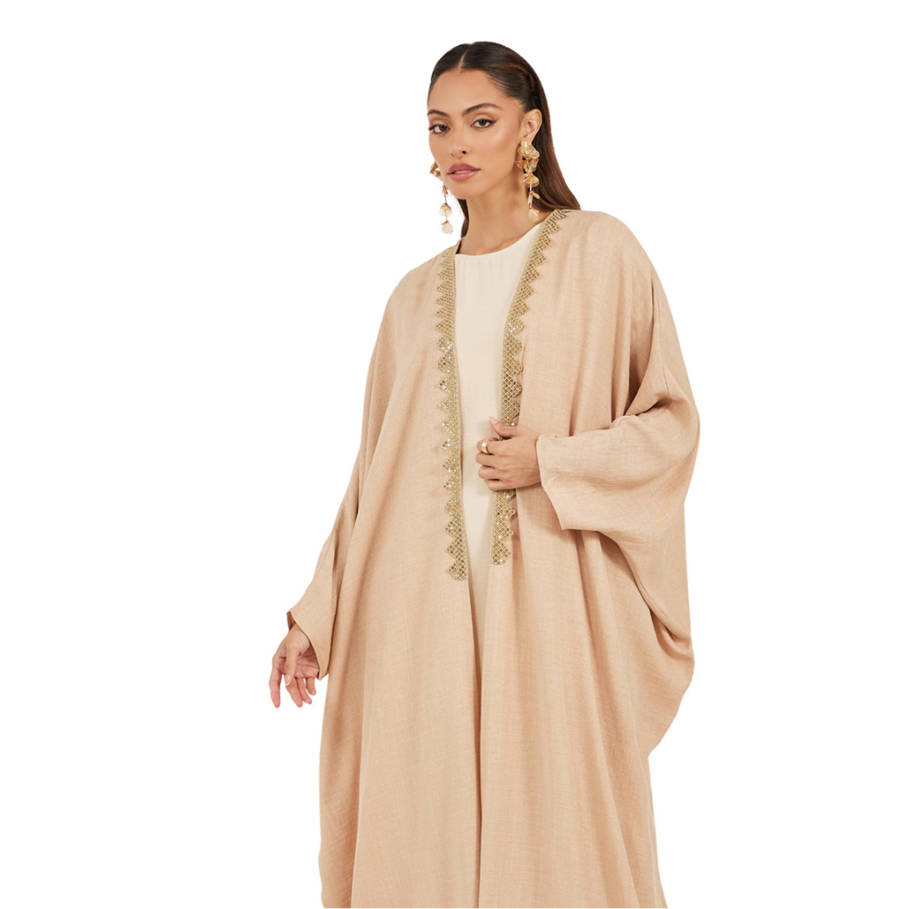 ستايلي -  عباية بأكمام خفاش مزخرفة مع تفاصيل دانتيل-women-arabicclothing-abayas-image-3