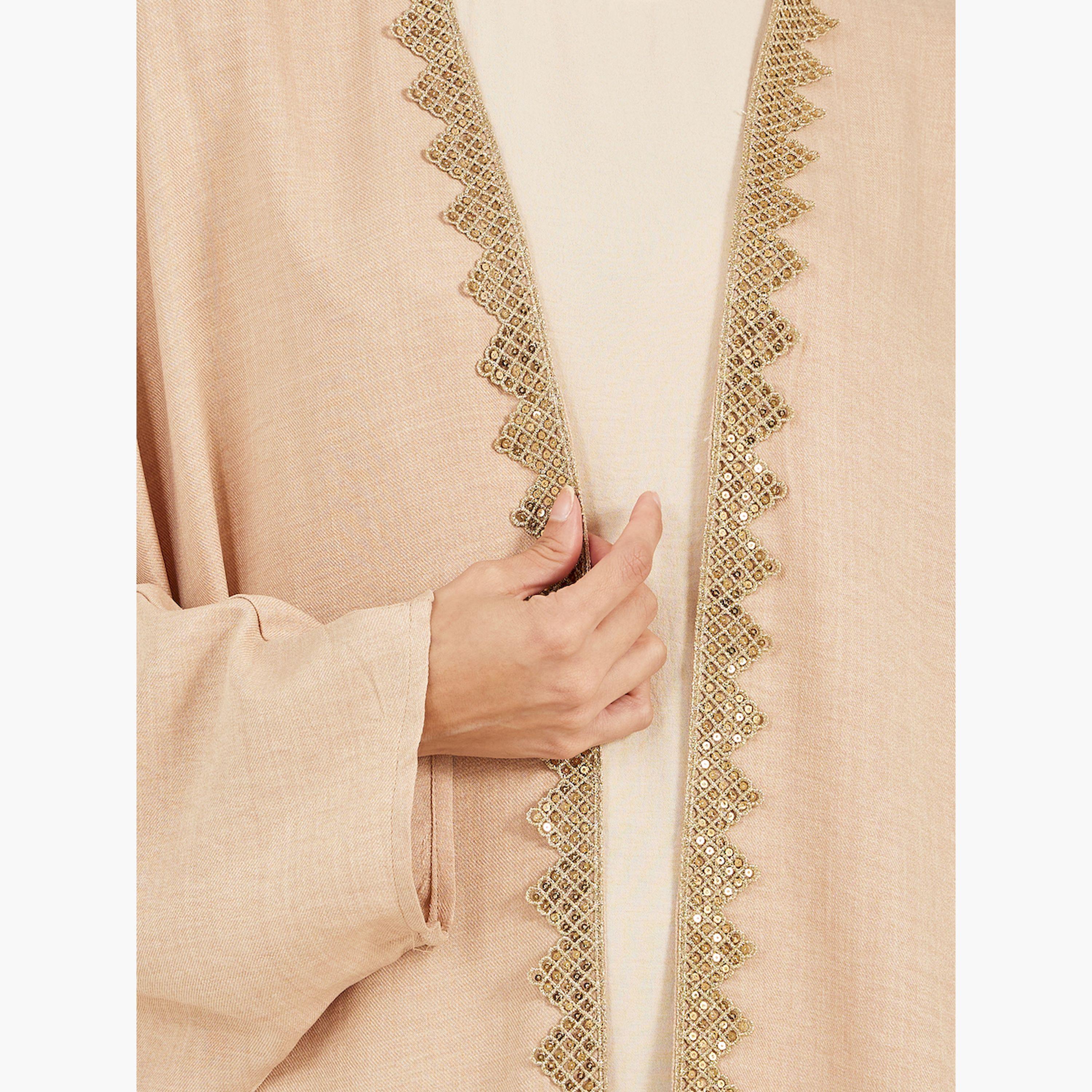 ستايلي -  عباية بأكمام خفاش مزخرفة مع تفاصيل دانتيل-women-arabicclothing-abayas-image-4