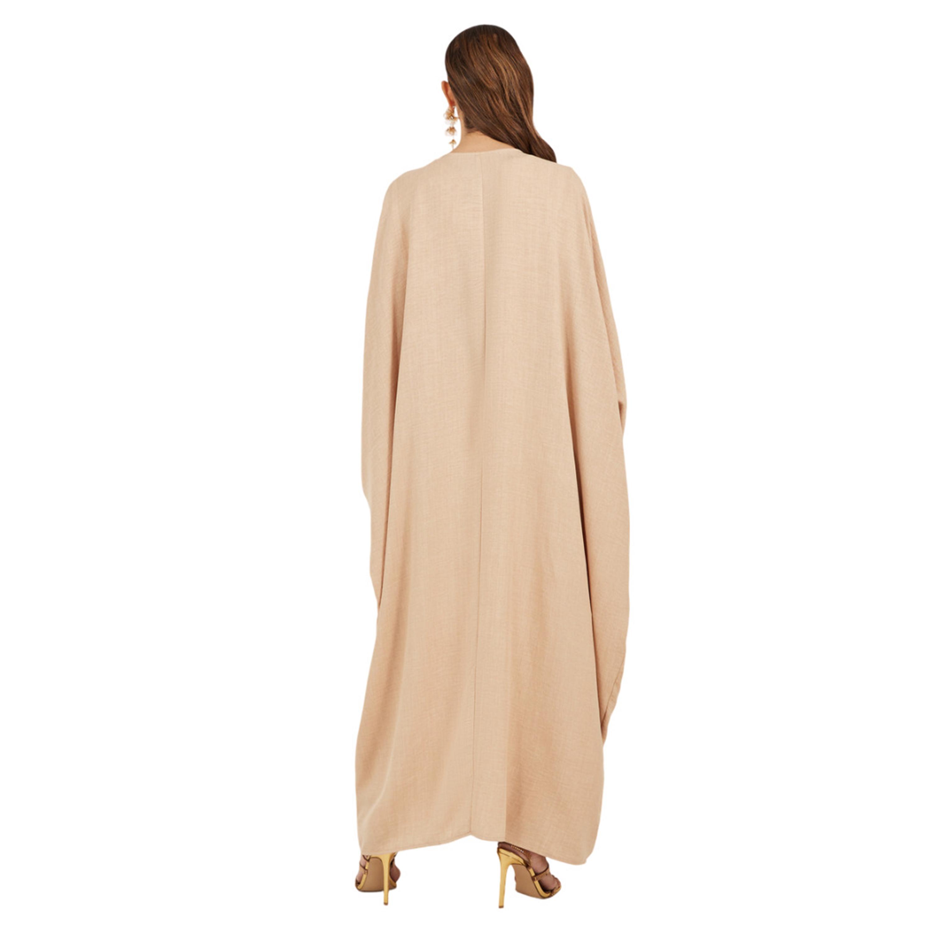 Styli Textured Batwing Sleeve Abaya with Lace Detail-women-arabicclothing-abayas-image-5