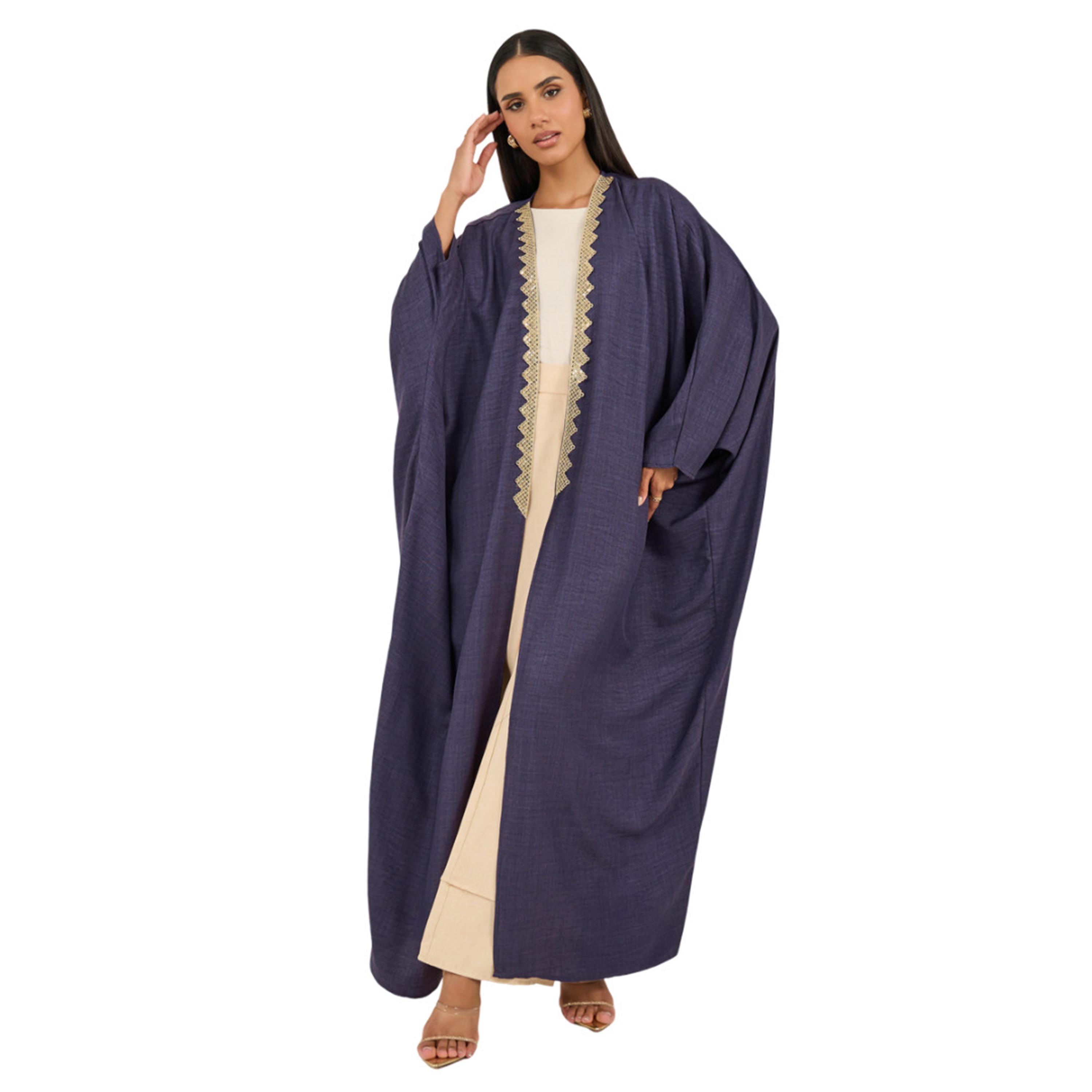 عباية بتفاصيل دانتيل وأكمام خفاش-women-arabicclothing-abayas-image-1