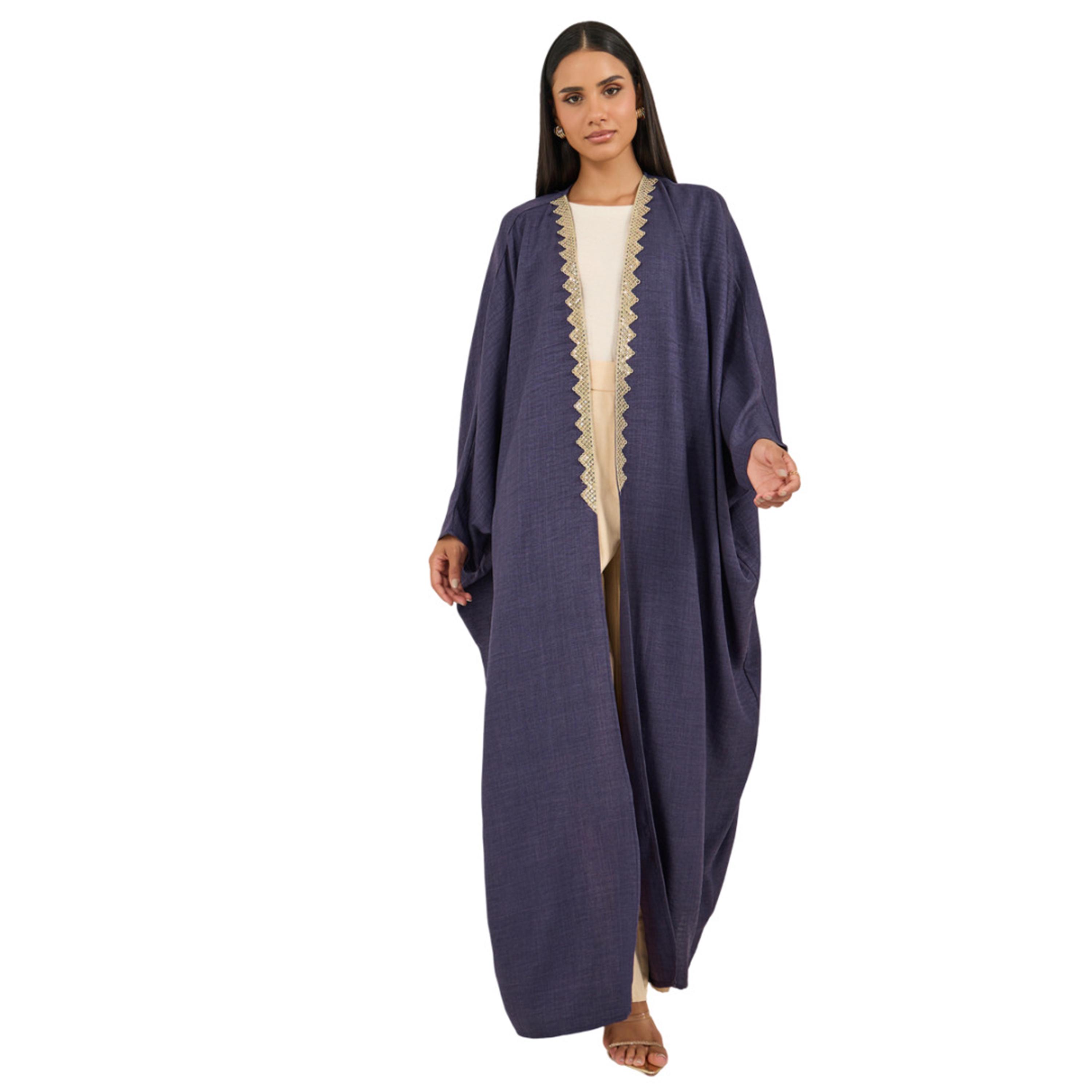عباية بتفاصيل دانتيل وأكمام خفاش-women-arabicclothing-abayas-image-2