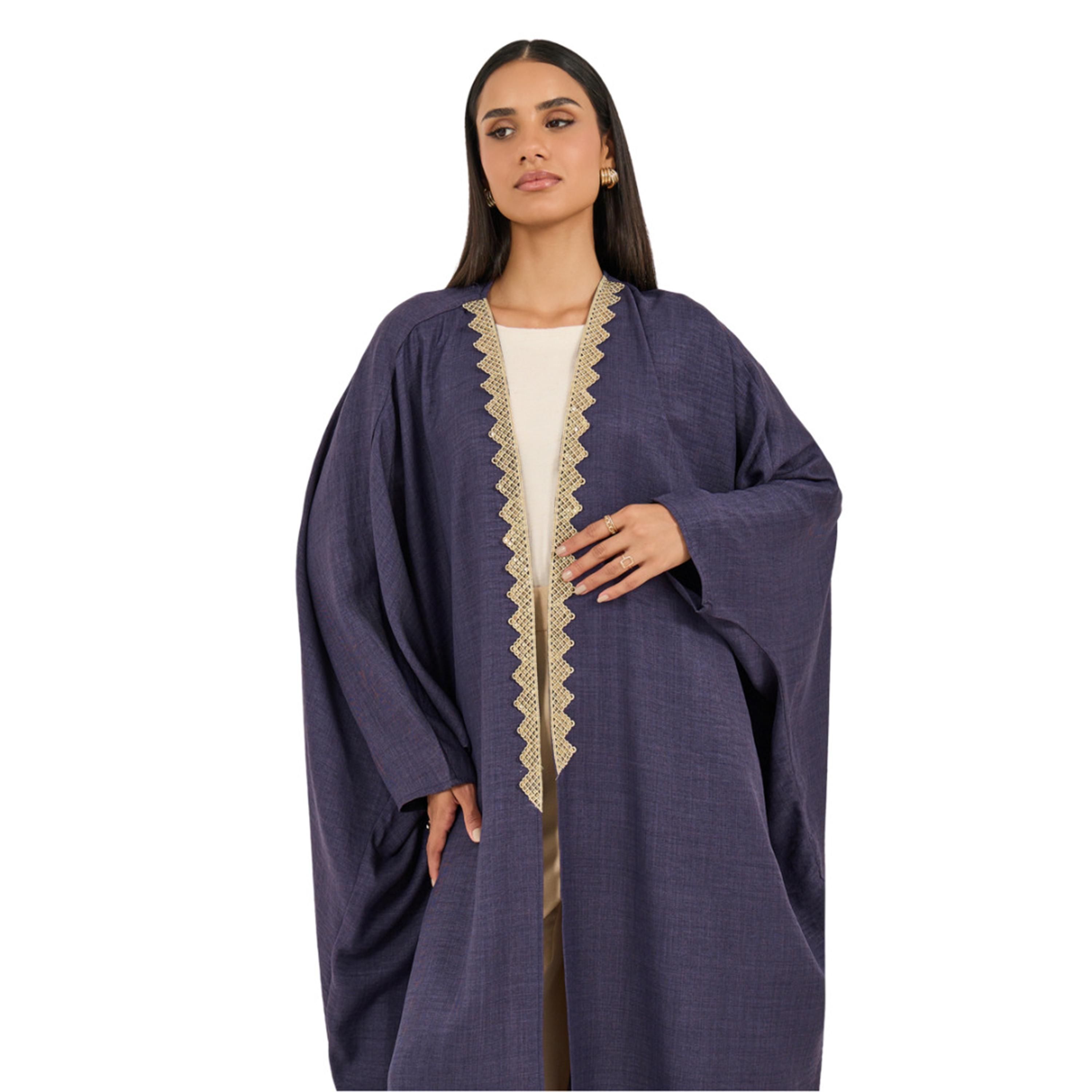 عباية بتفاصيل دانتيل وأكمام خفاش-women-arabicclothing-abayas-image-3