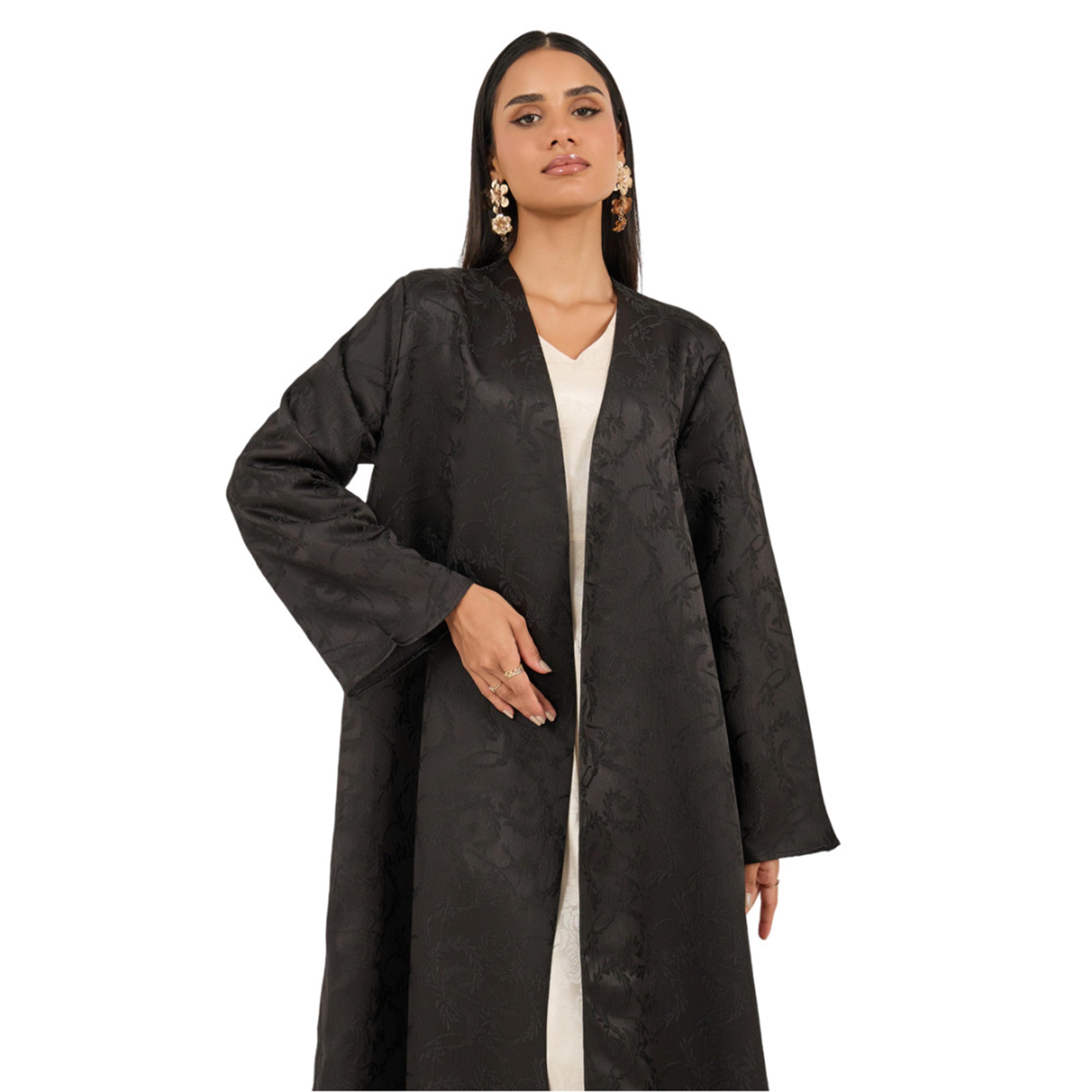 أميرة x ستايلي عباية جاكار بأزرار غلق-women-arabicclothing-abayas-image-3