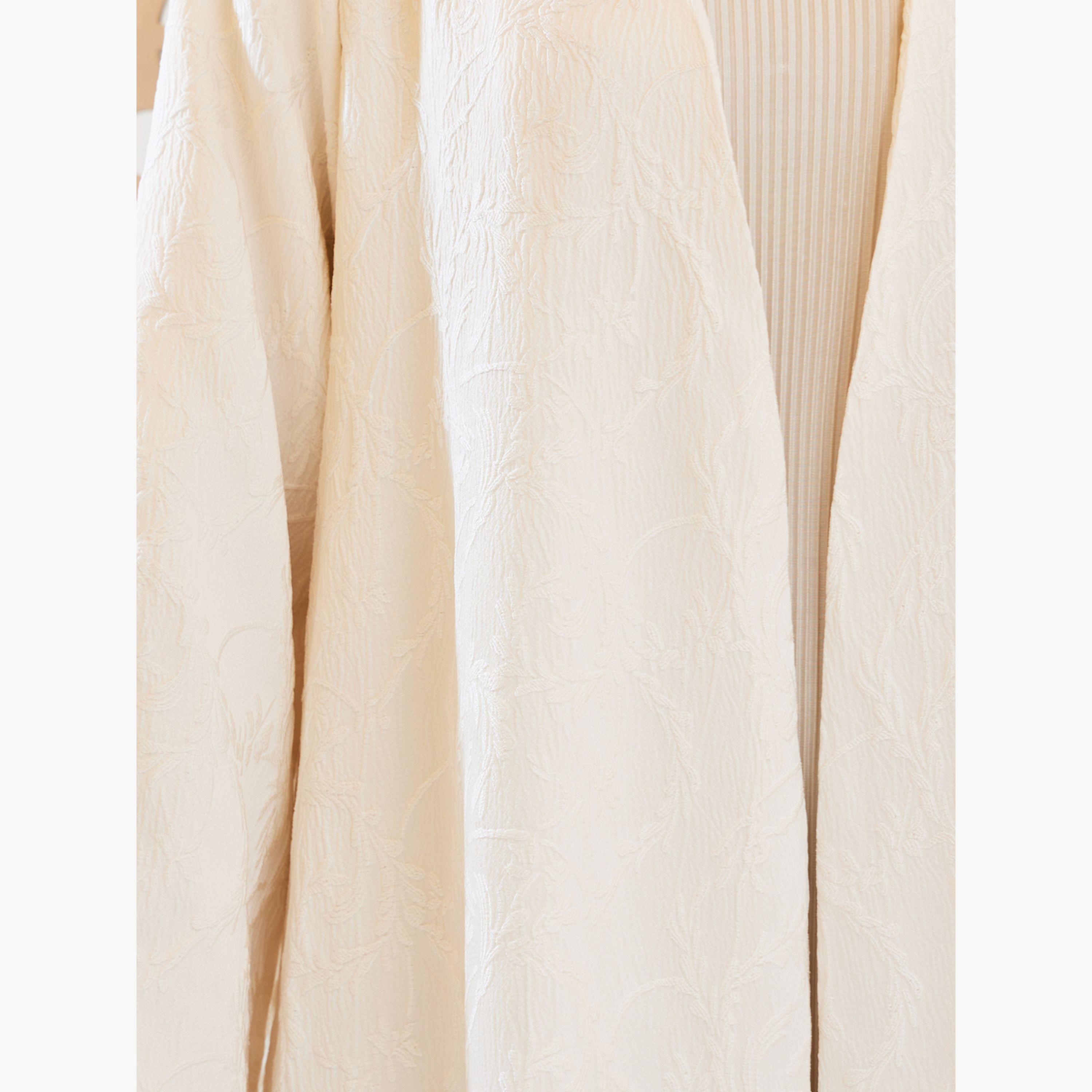 Styli Jacquard Collarless Abaya with Snap-Button Closure-women-arabicclothing-abayas-image-4