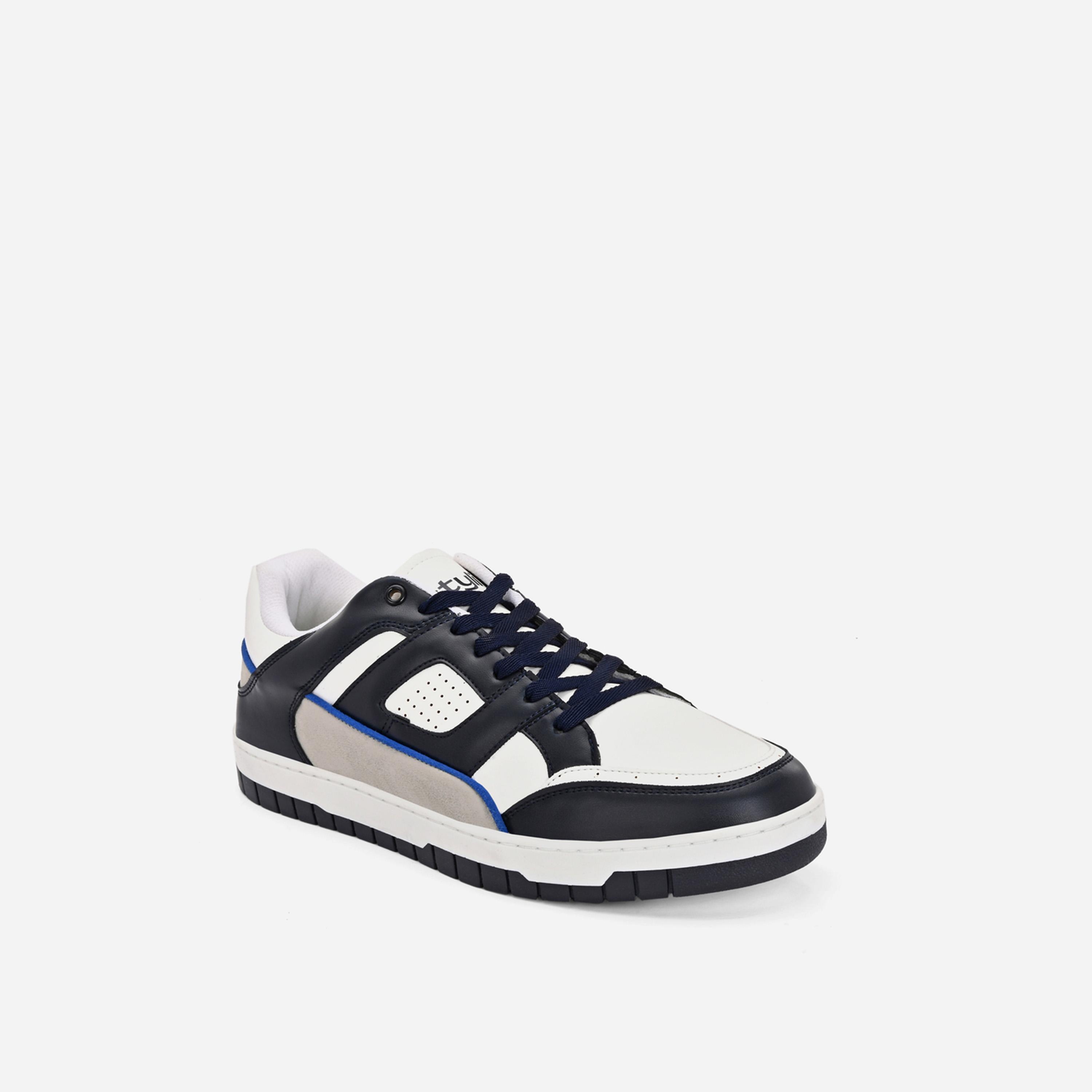 Styli Color Block Court Lace Up Sneakers-men-shoes-sneakers-image-1
