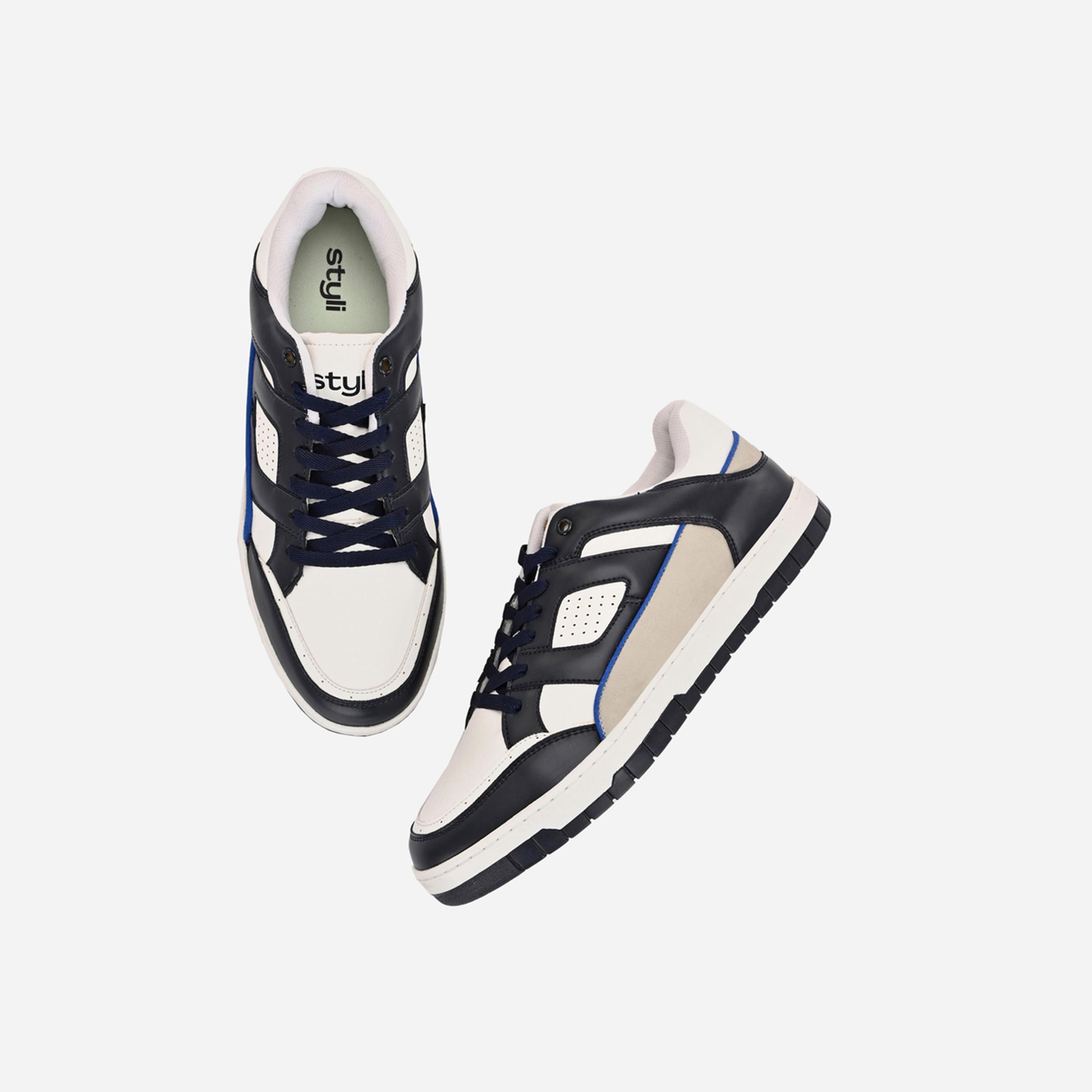 Styli Color Block Court Lace Up Sneakers-men-shoes-sneakers-image-5