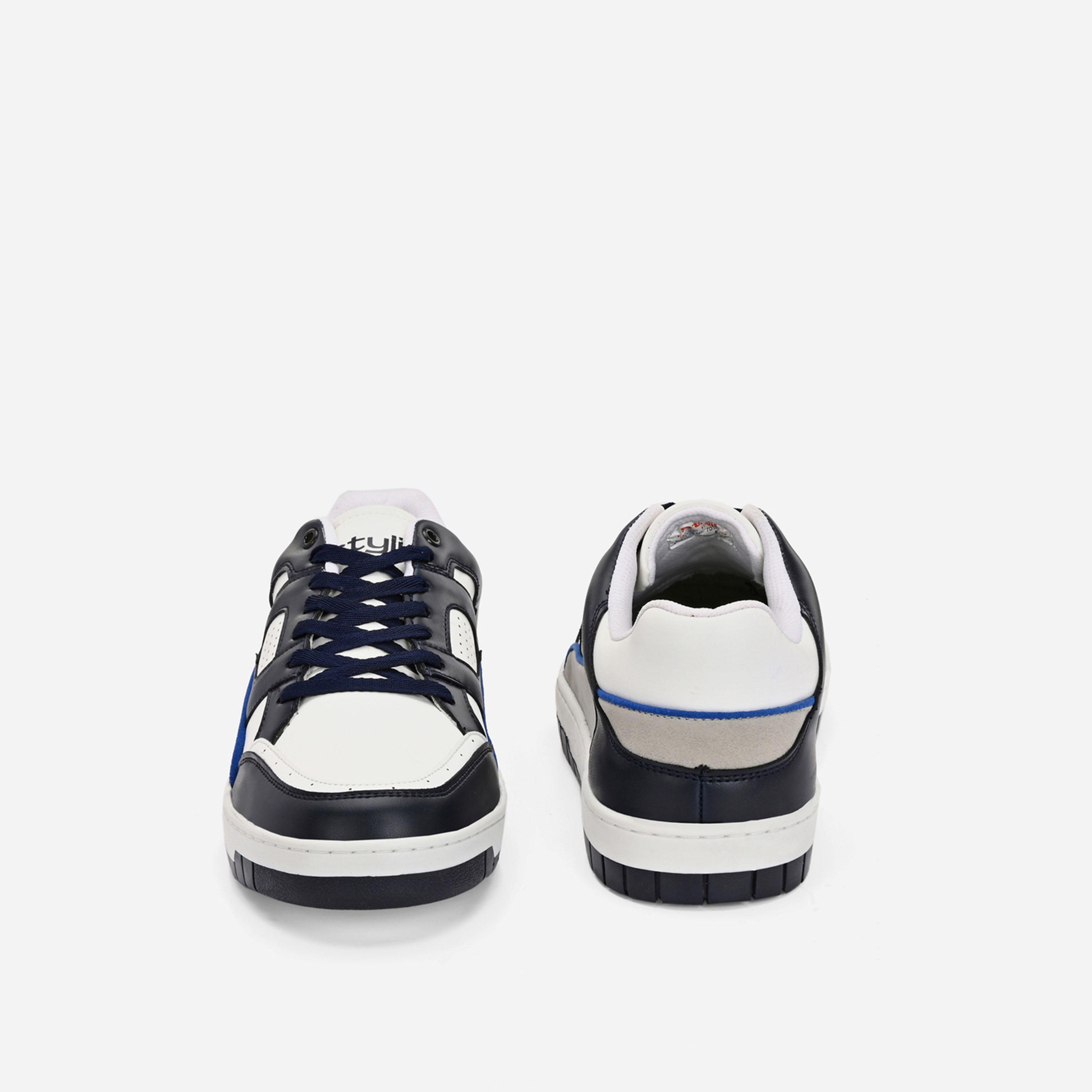 Styli Color Block Court Lace Up Sneakers-men-shoes-sneakers-image-6