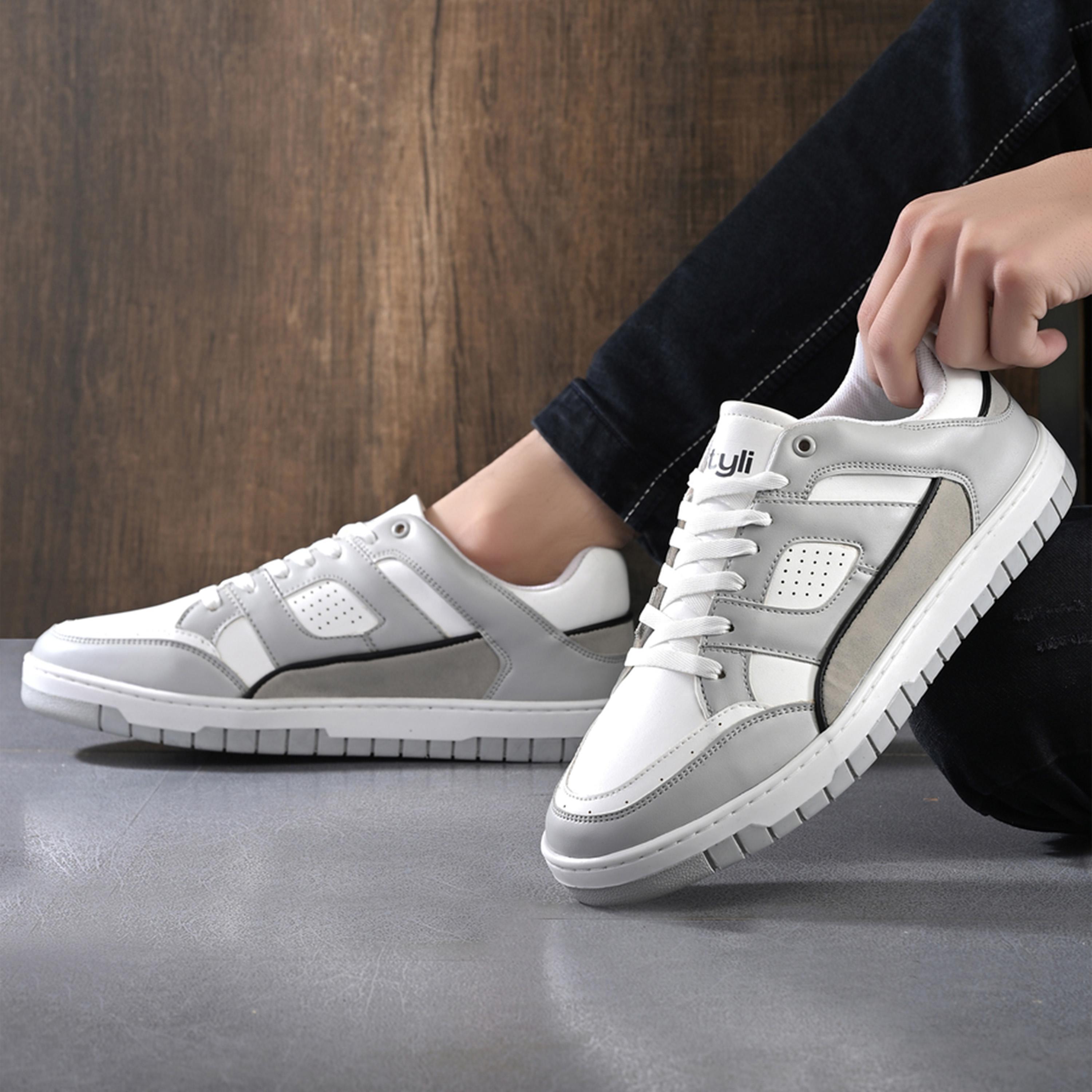 Styli Color Block Court Lace Up Sneakers-men-shoes-sneakers-image-3