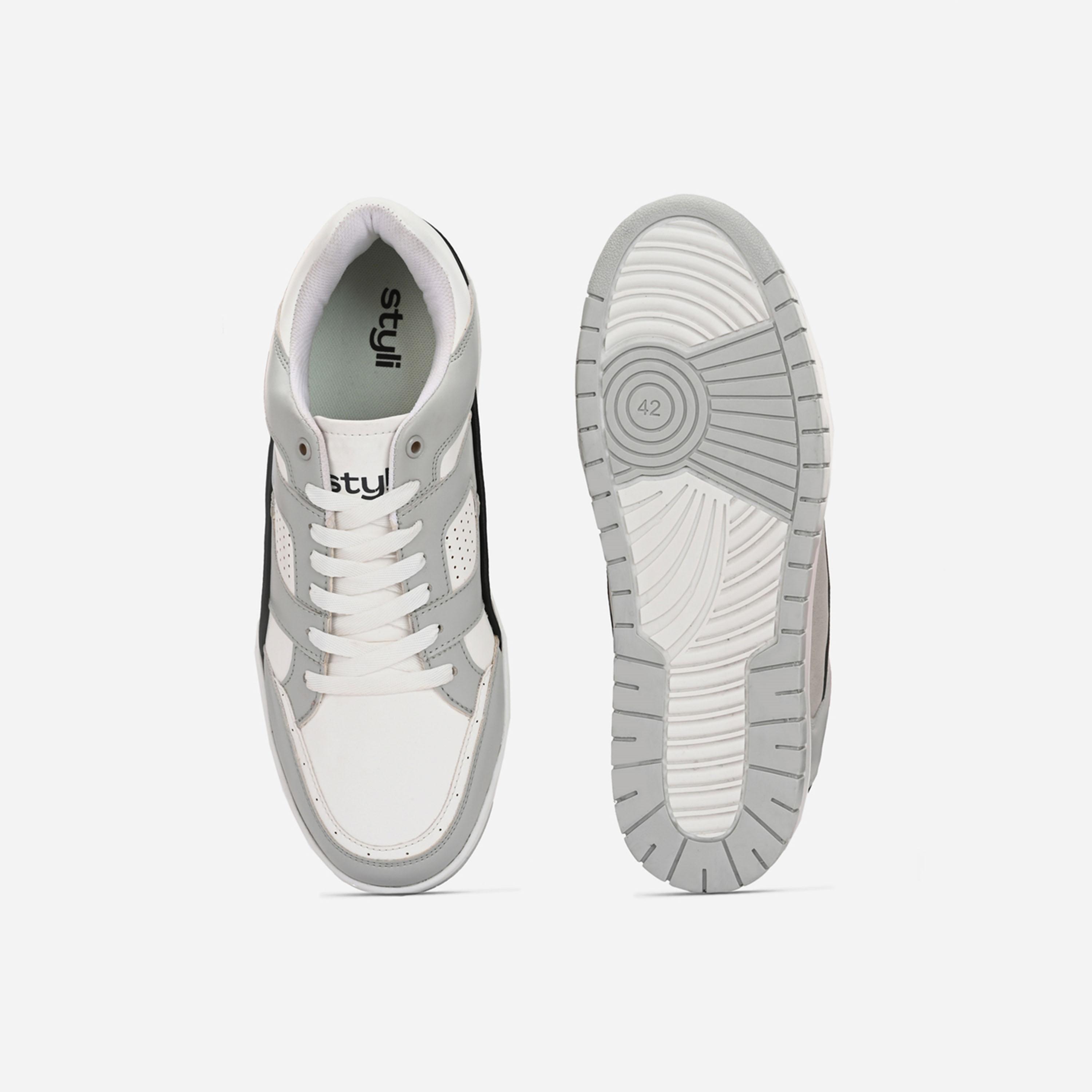 Styli Color Block Court Lace Up Sneakers-men-shoes-sneakers-image-6