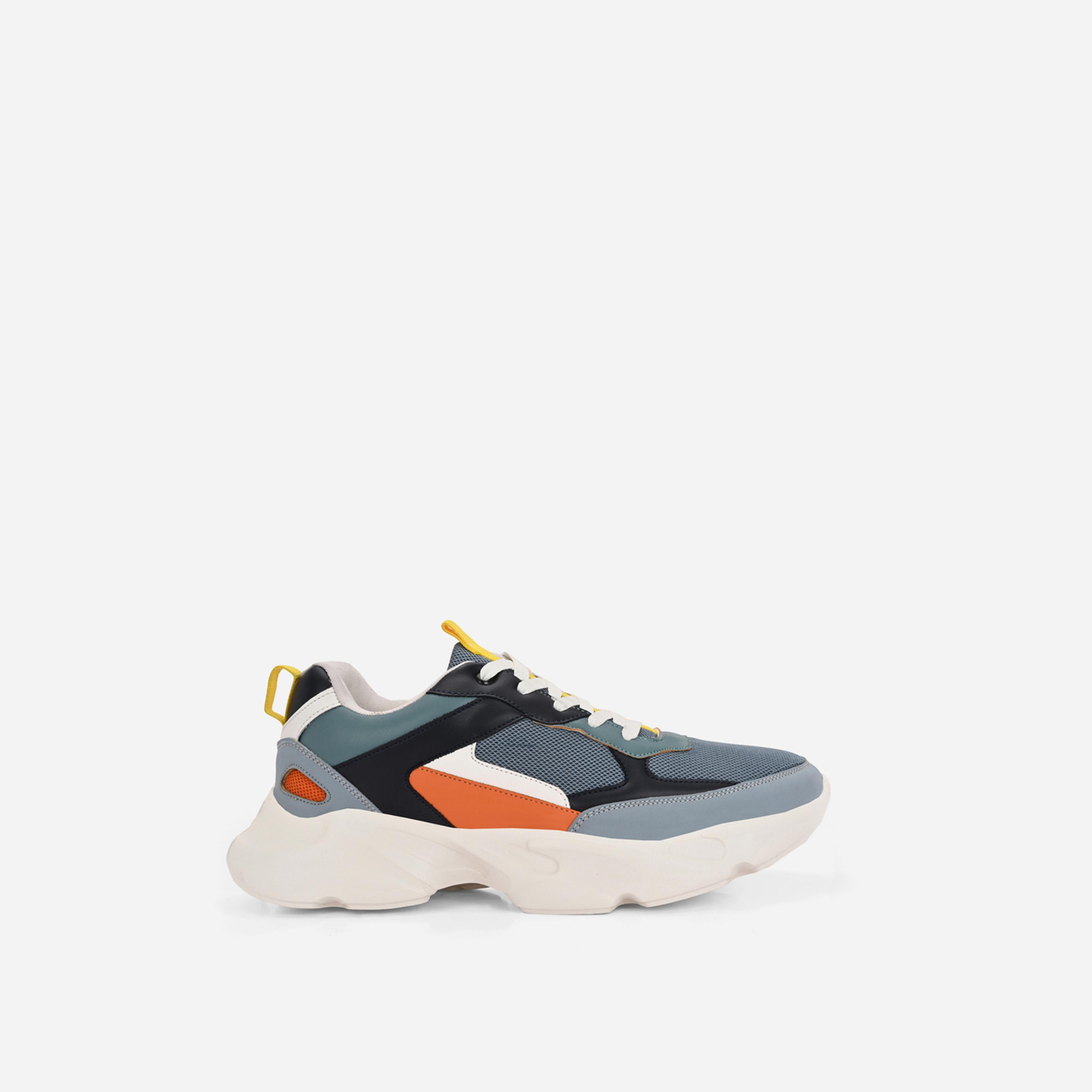 Styli Color Block Chunky Sole Lace Up Sneakers-men-shoes-sneakers-image-1