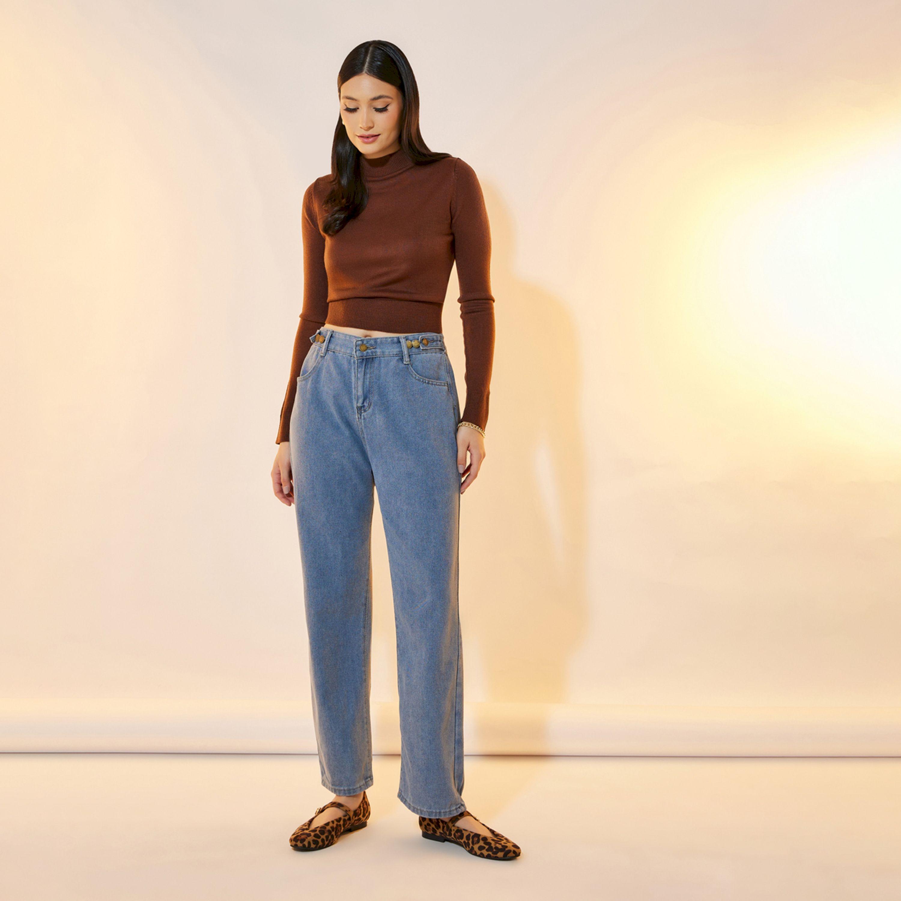 Take Two Solid High Rise Straight Fit Jeans-women-clothing-bottoms-jeans-image-1