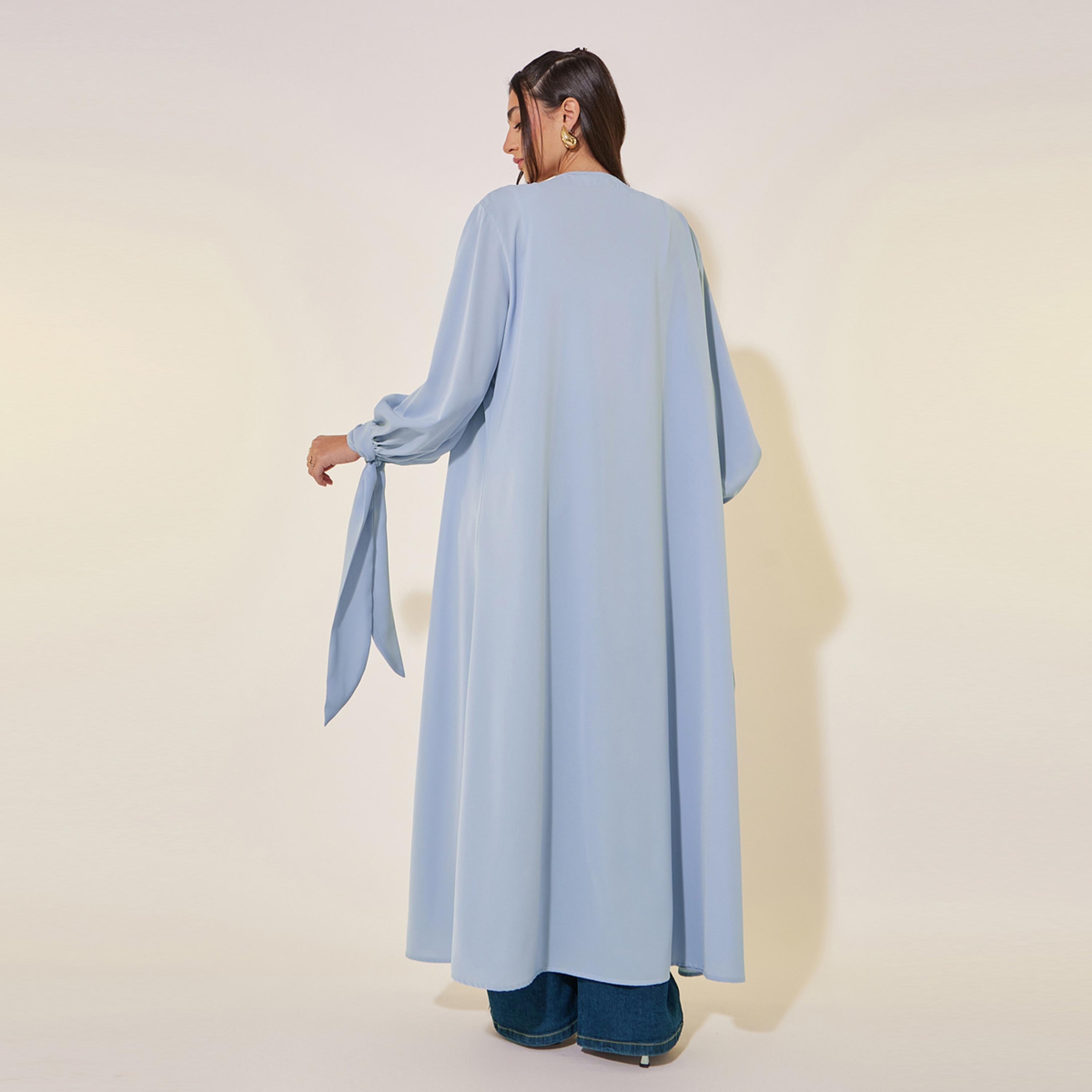 Take Two Solid Tie-Up Cuff Sleeve Maxi Kimono-women-clothing-shirtsandblouses-shirts-image-5