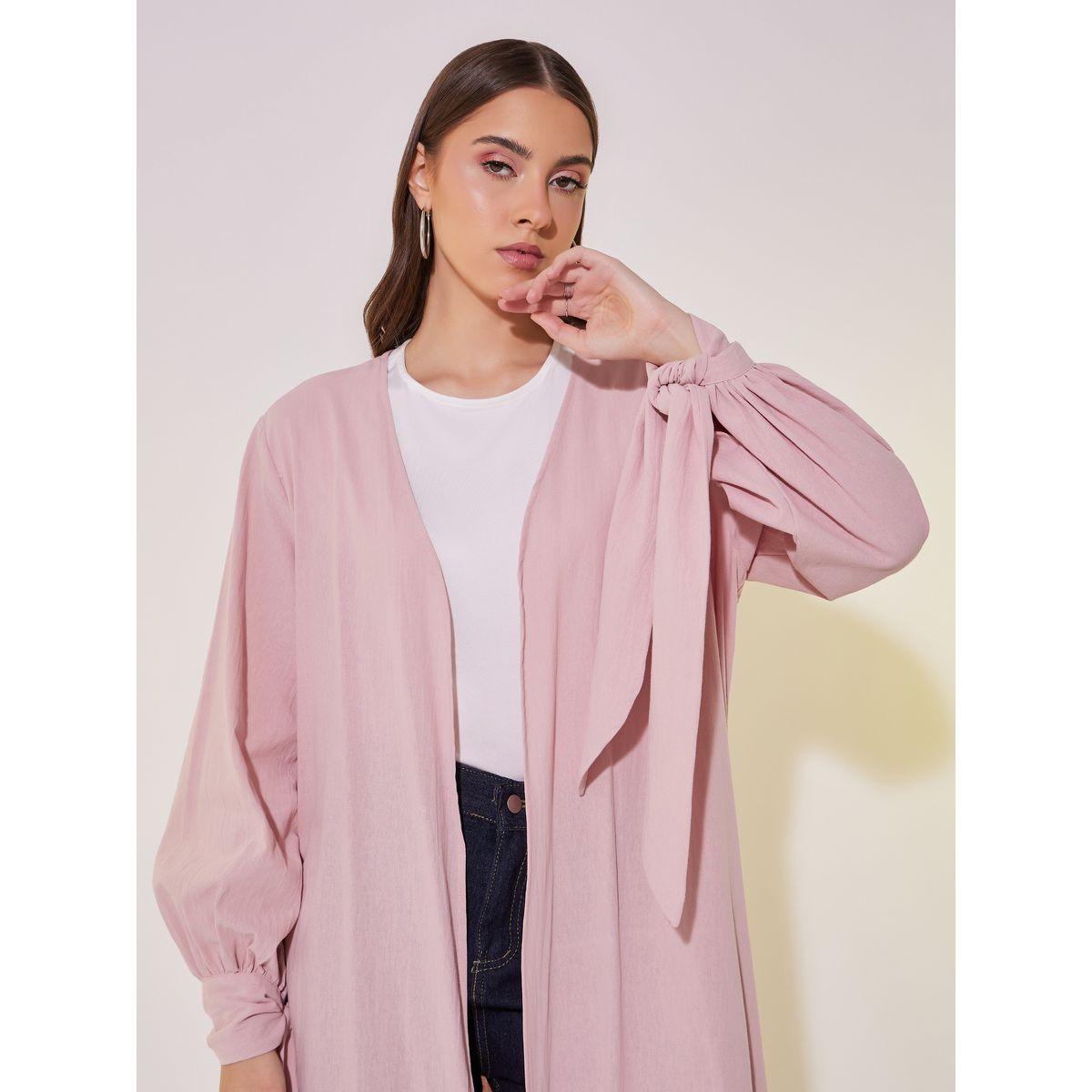 Take Two Solid Tie-Up Cuff Sleeve Maxi Kimono-women-clothing-shirtsandblouses-shirts-image-4