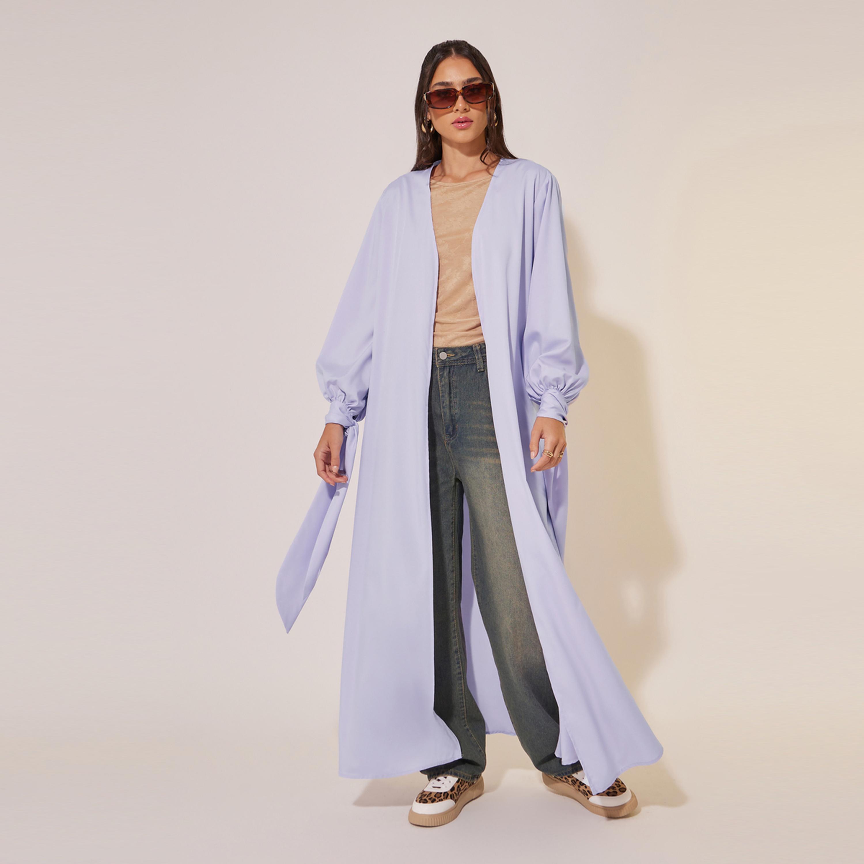 Take Two Solid Tie-Up Cuff Sleeve Maxi Kimono-women-clothing-shirtsandblouses-shirts-image-1