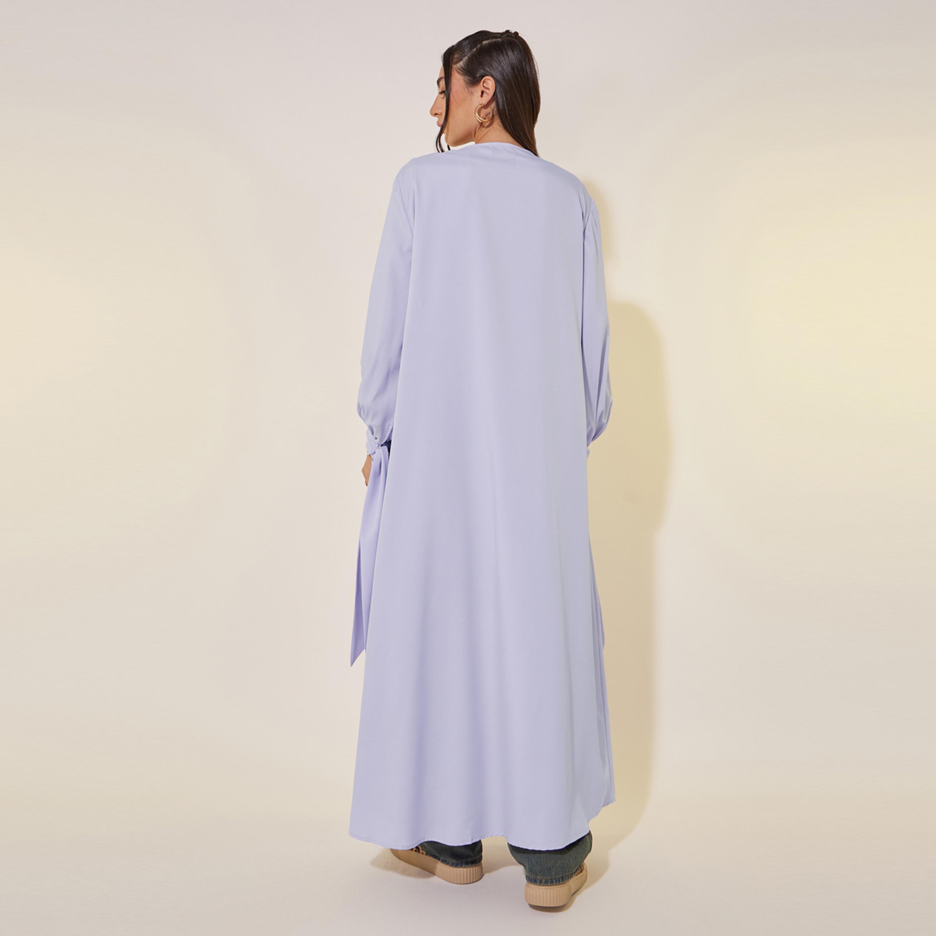 Take Two Solid Tie-Up Cuff Sleeve Maxi Kimono-women-clothing-shirtsandblouses-shirts-image-5