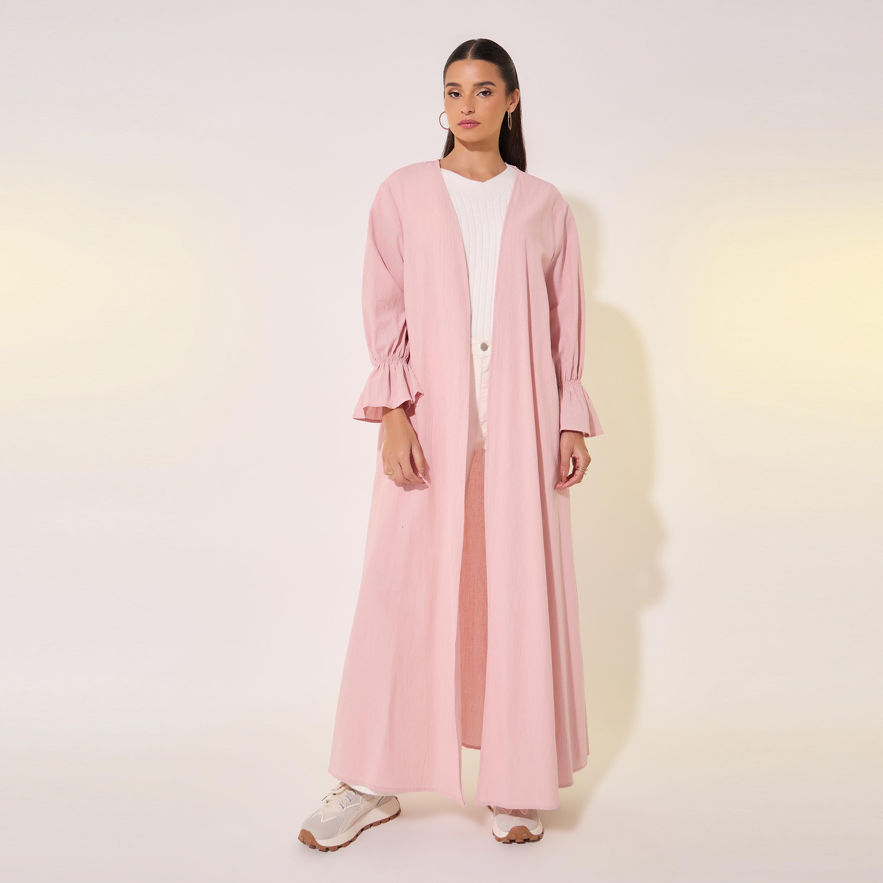 كيمونو طويل بأكمام مُكبلة سادة-women-clothing-shirtsandblouses-shirts-image-5