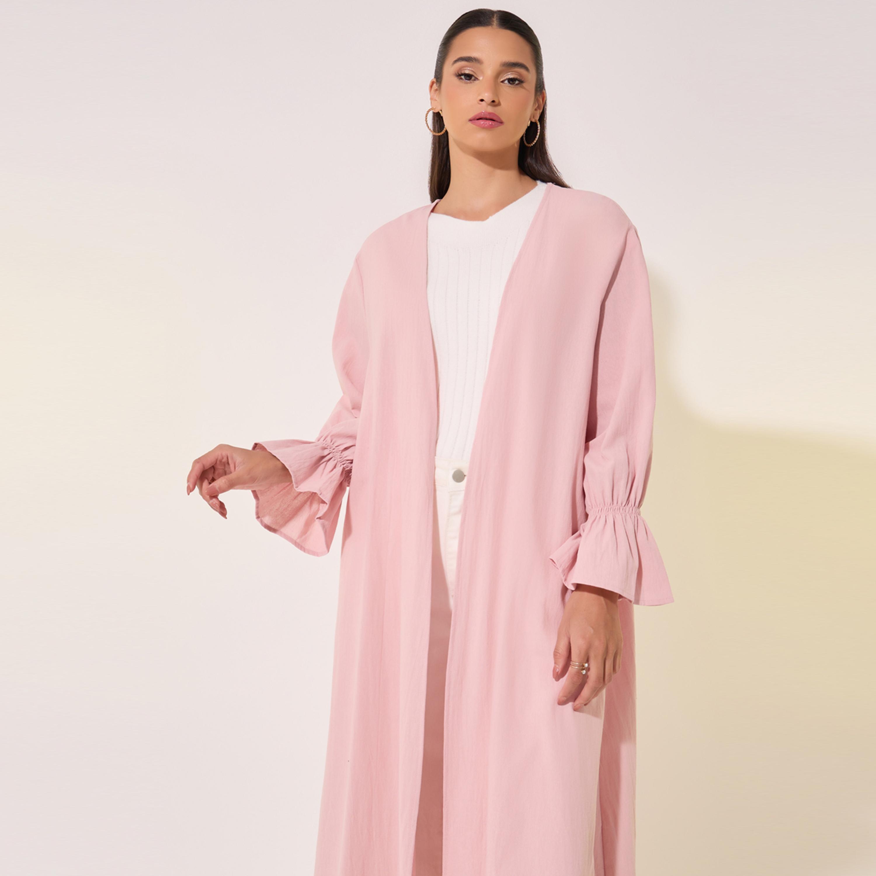 Take Two Solid Flounce Sleeve Cuff Maxi Kimono-women-clothing-shirtsandblouses-shirts-image-3