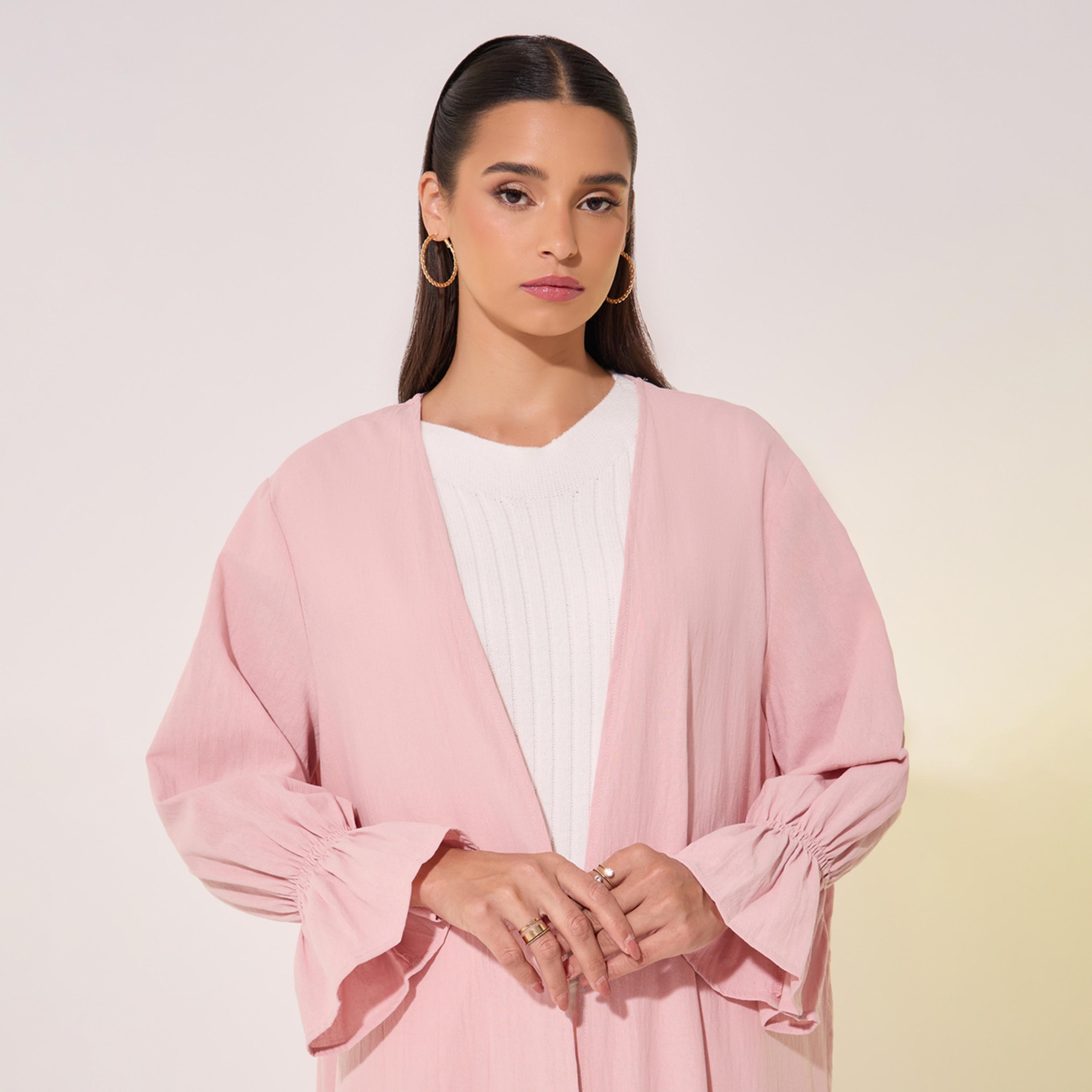 Take Two Solid Flounce Sleeve Cuff Maxi Kimono-women-clothing-shirtsandblouses-shirts-image-4
