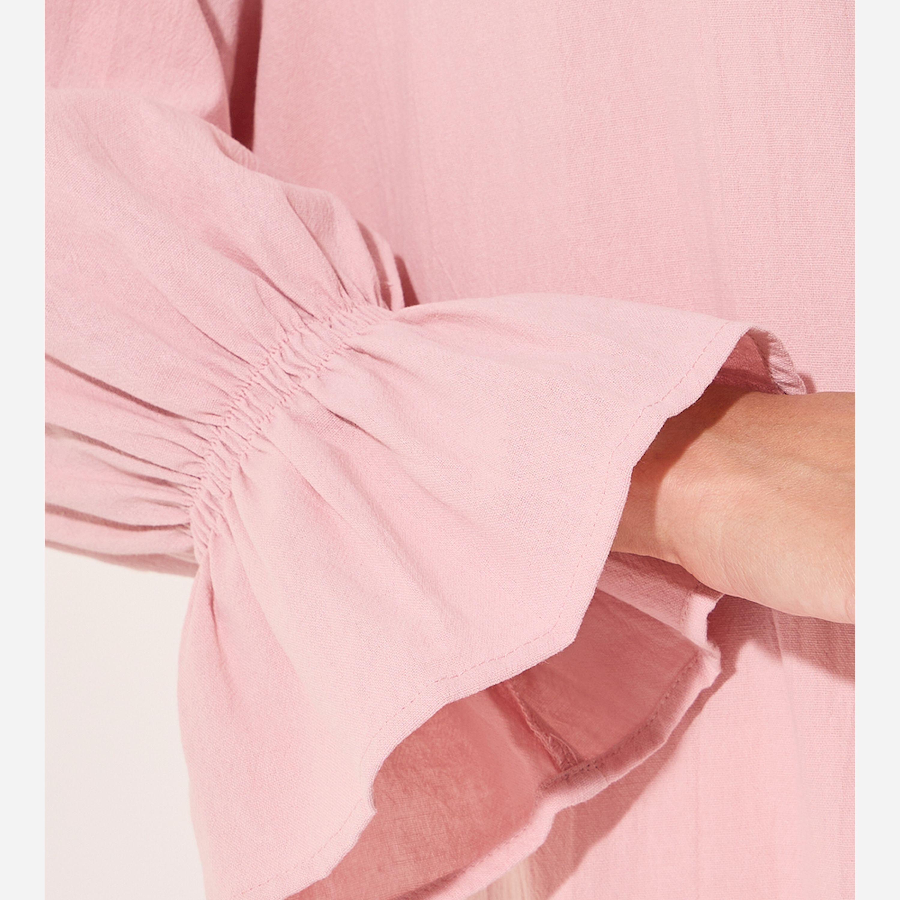 كيمونو طويل بأكمام مُكبلة سادة-women-clothing-shirtsandblouses-shirts-image-2