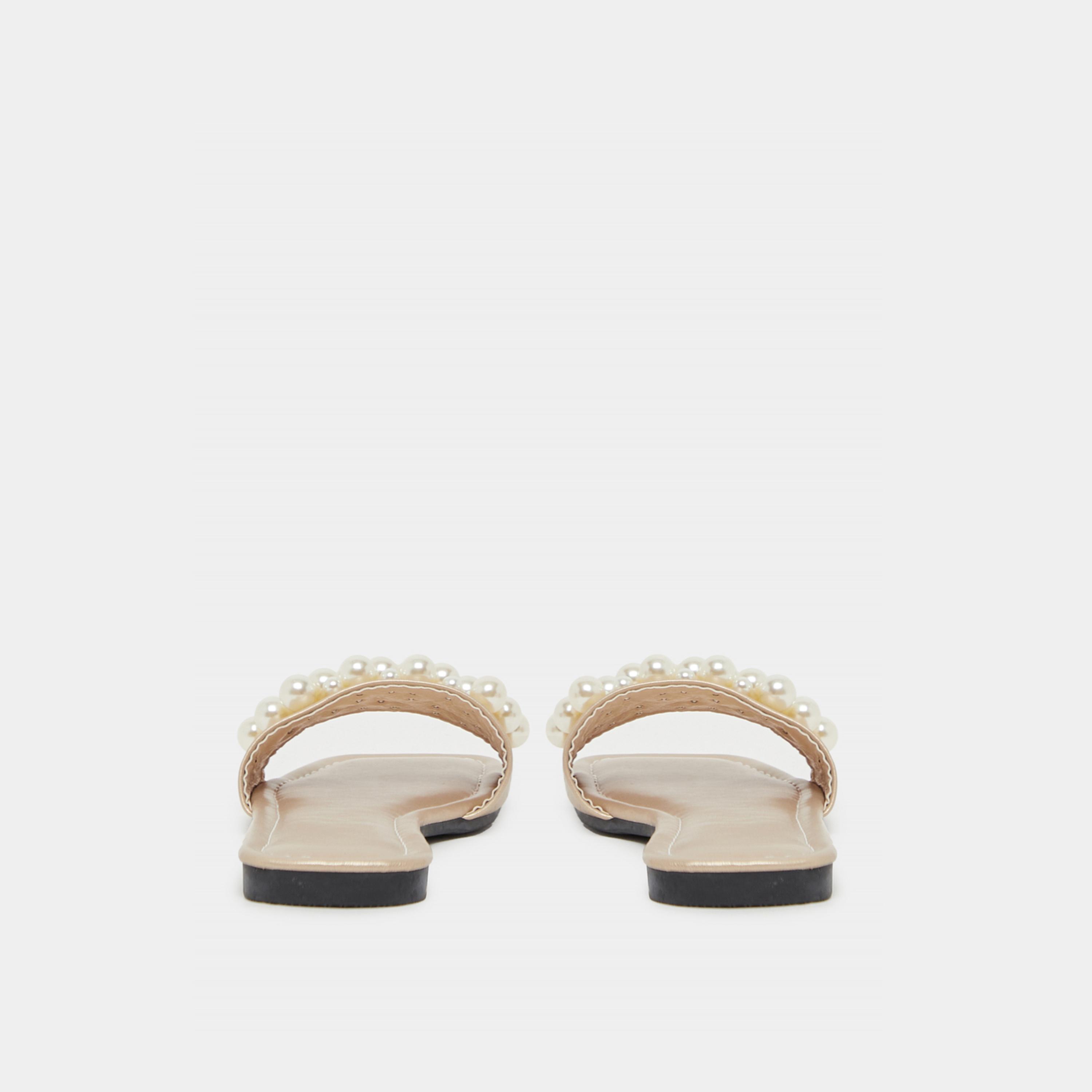 Take Two Faux Pearl Detail Slip on Flat Sandals-women-shoes-flipflopsandslides-image-4