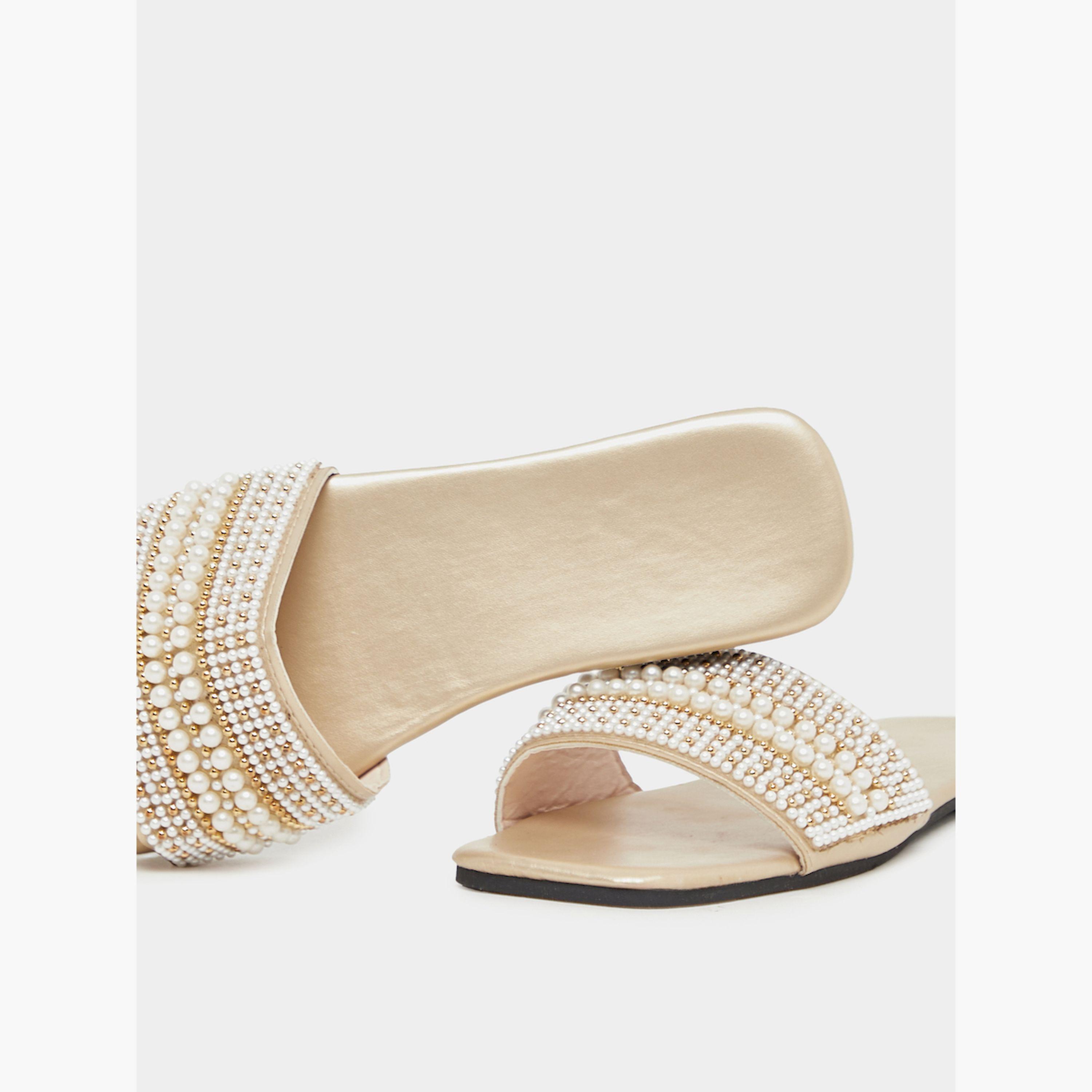 Take Two Embellished Pearl Flat Sandals-women-shoes-flipflopsandslides-image-3