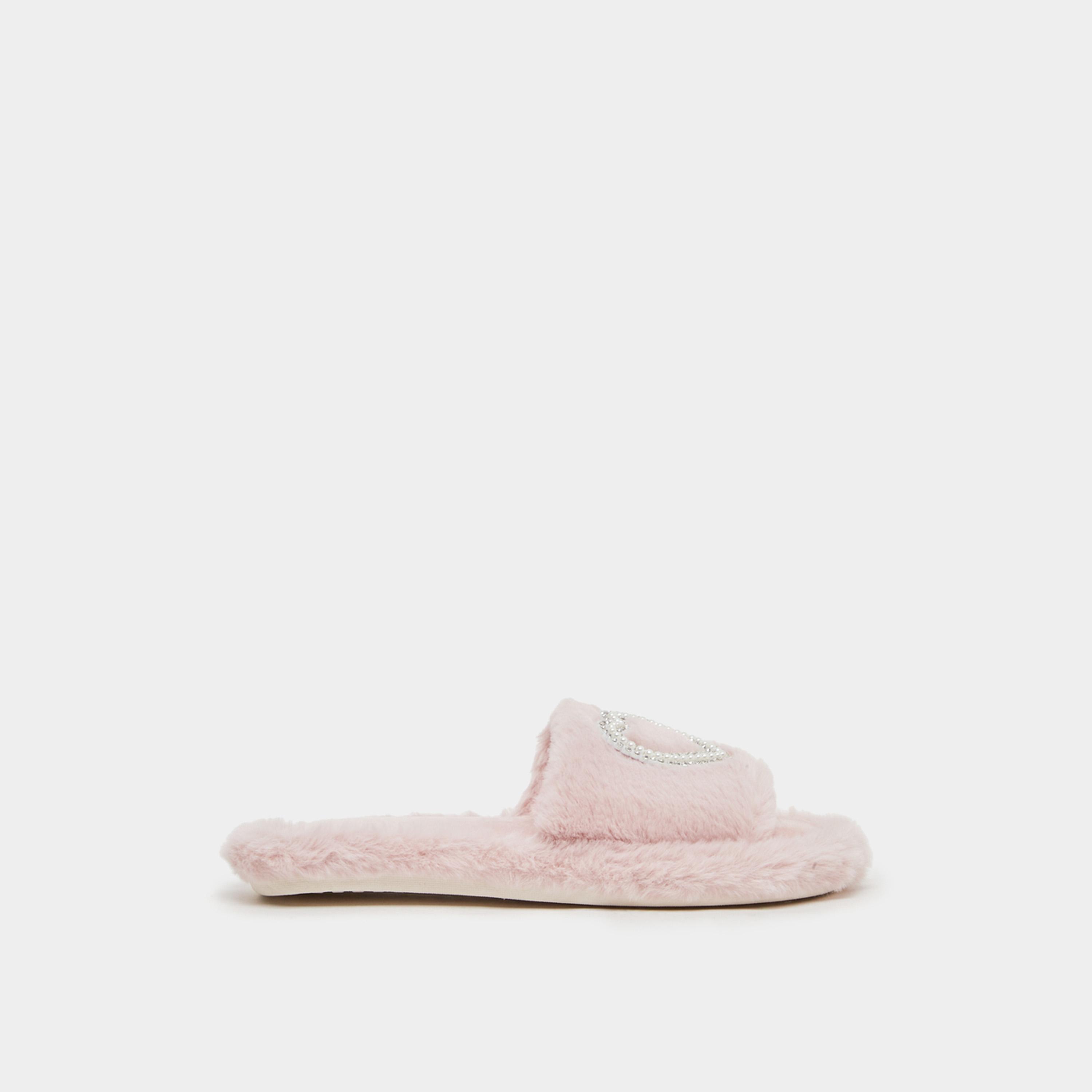 Take Two Embellished Heart Slip-On Bedroom Slippers-women-shoes-flipflopsandslides-image-1