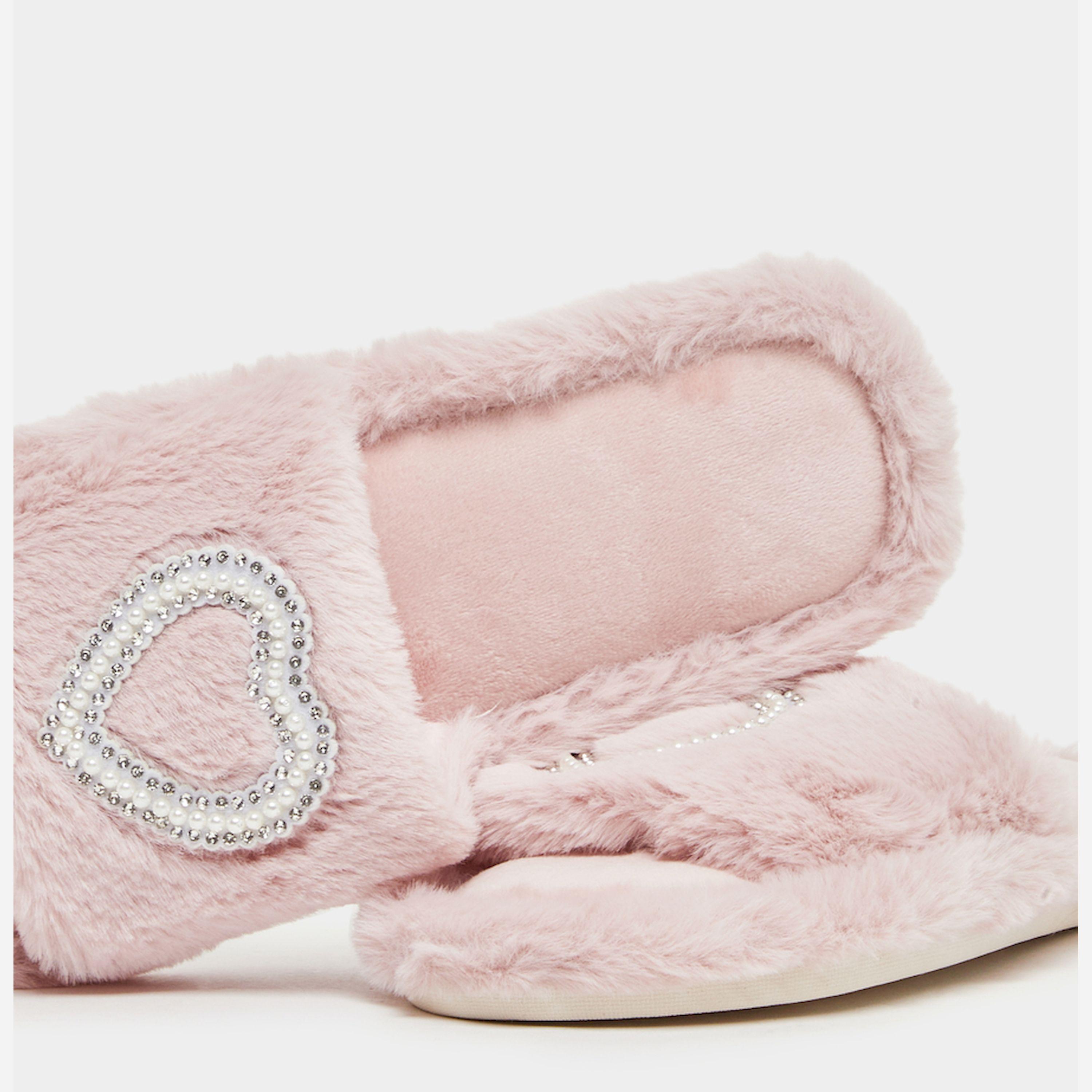 Take Two Embellished Heart Slip-On Bedroom Slippers-women-shoes-flipflopsandslides-image-3