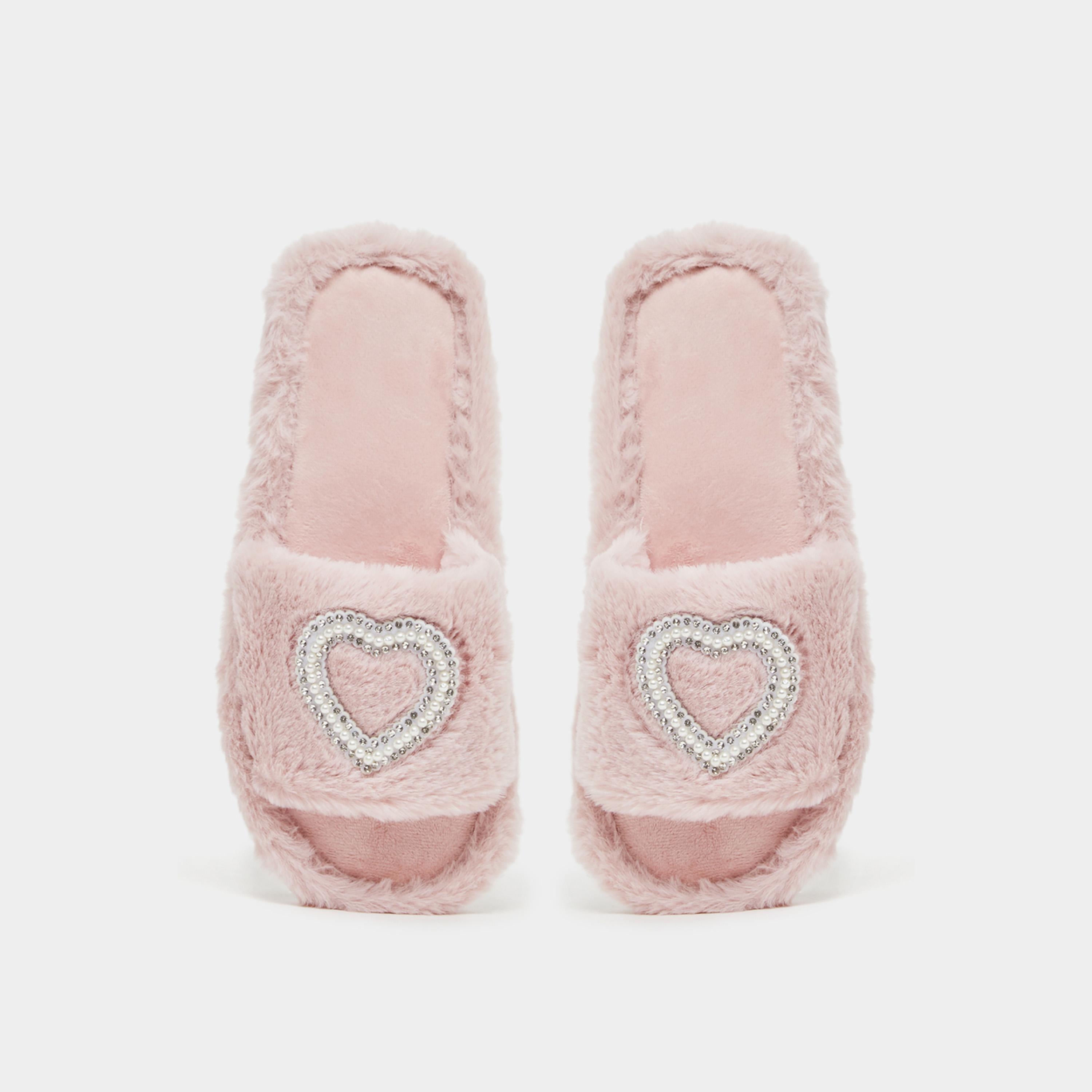 Take Two Embellished Heart Slip-On Bedroom Slippers-women-shoes-flipflopsandslides-image-5