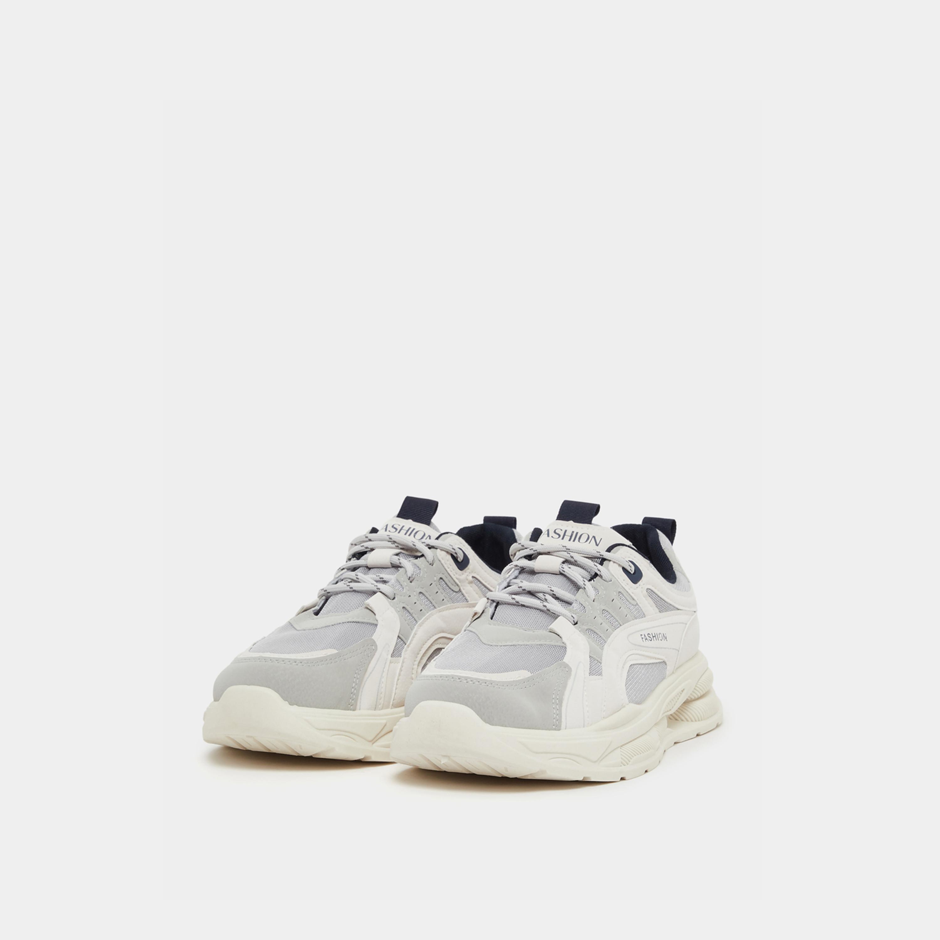 Take Two Textured Chunky Sole Lace Up Sneakers-men-shoes-sneakers-image-2