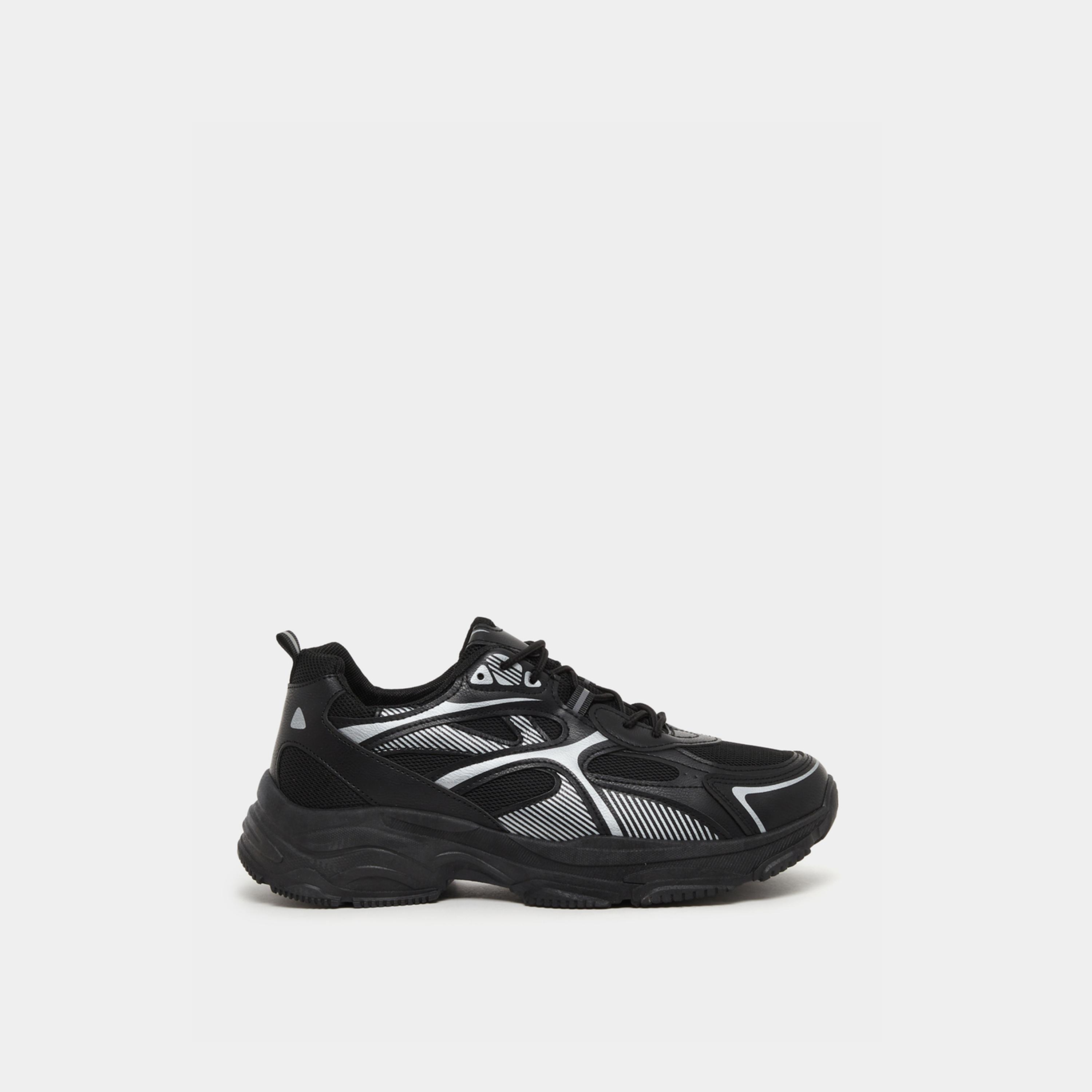 حذاء سنيكرز بنعل شانكي وتفاصيل بارزة الملمس-men-shoes-sneakers-image-1