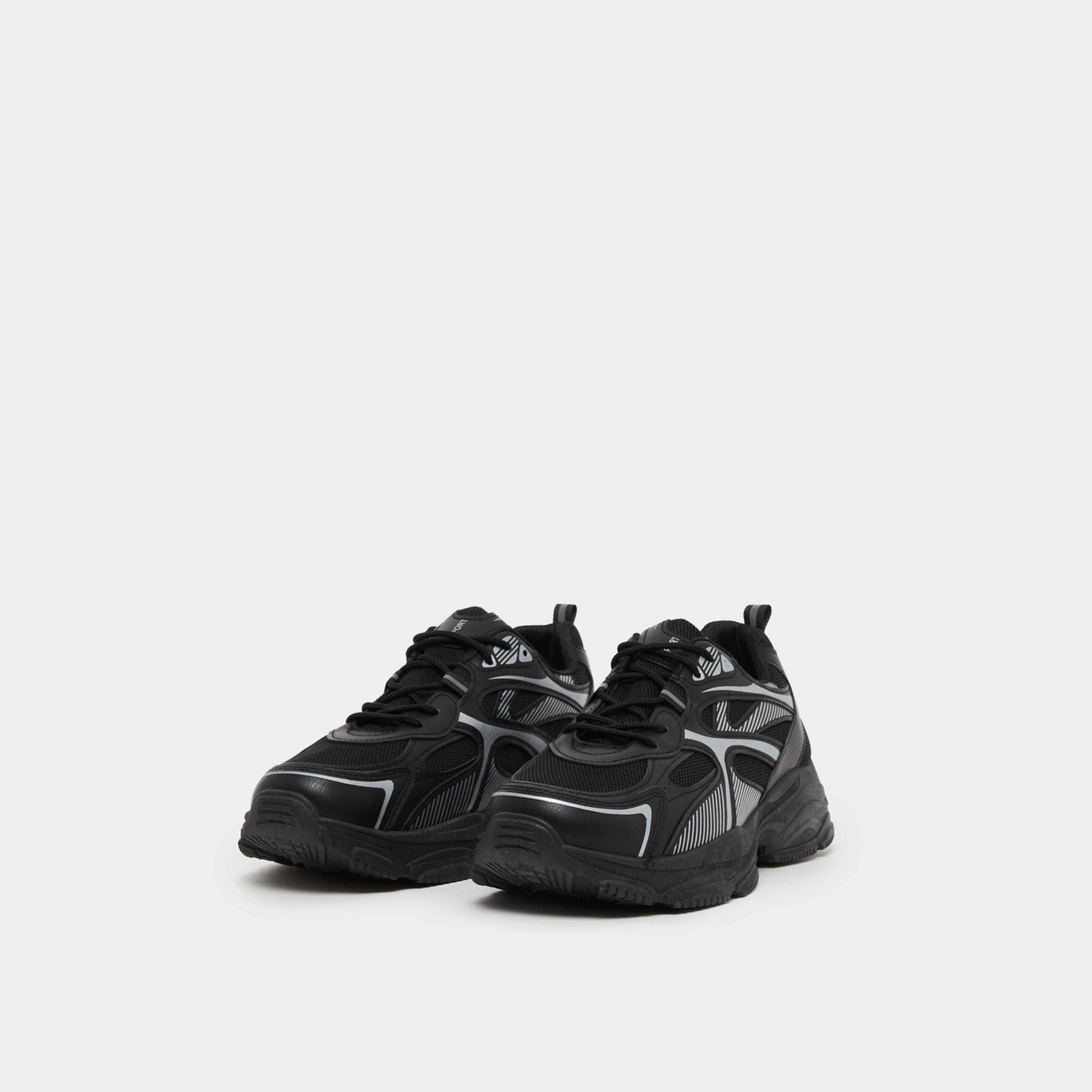 Take Two Textured Chunky Sole Lace Up Sneakers-men-shoes-sneakers-image-2