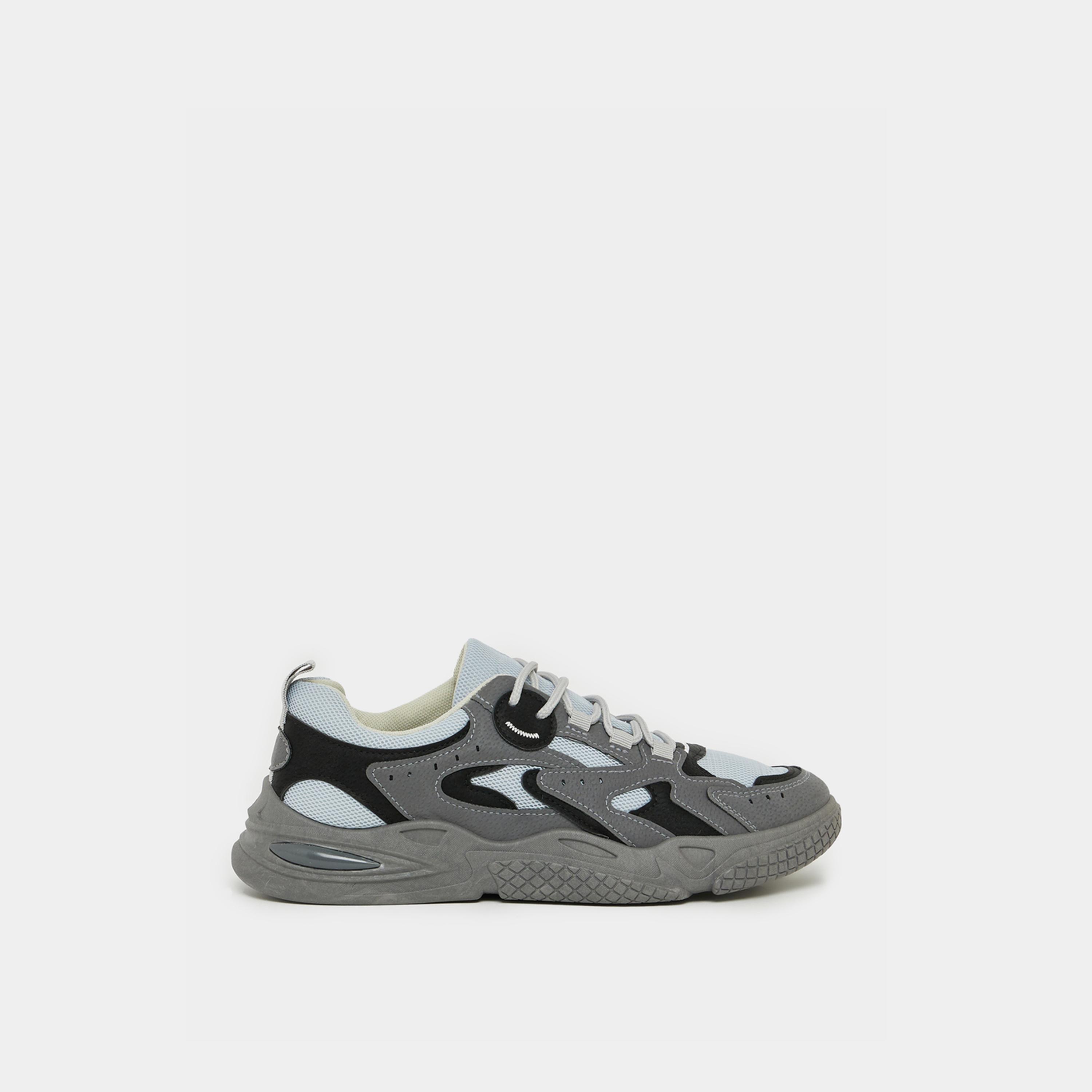 Take Two Textured Chunky Sole Lace Up Sneakers-men-shoes-sneakers-image-1