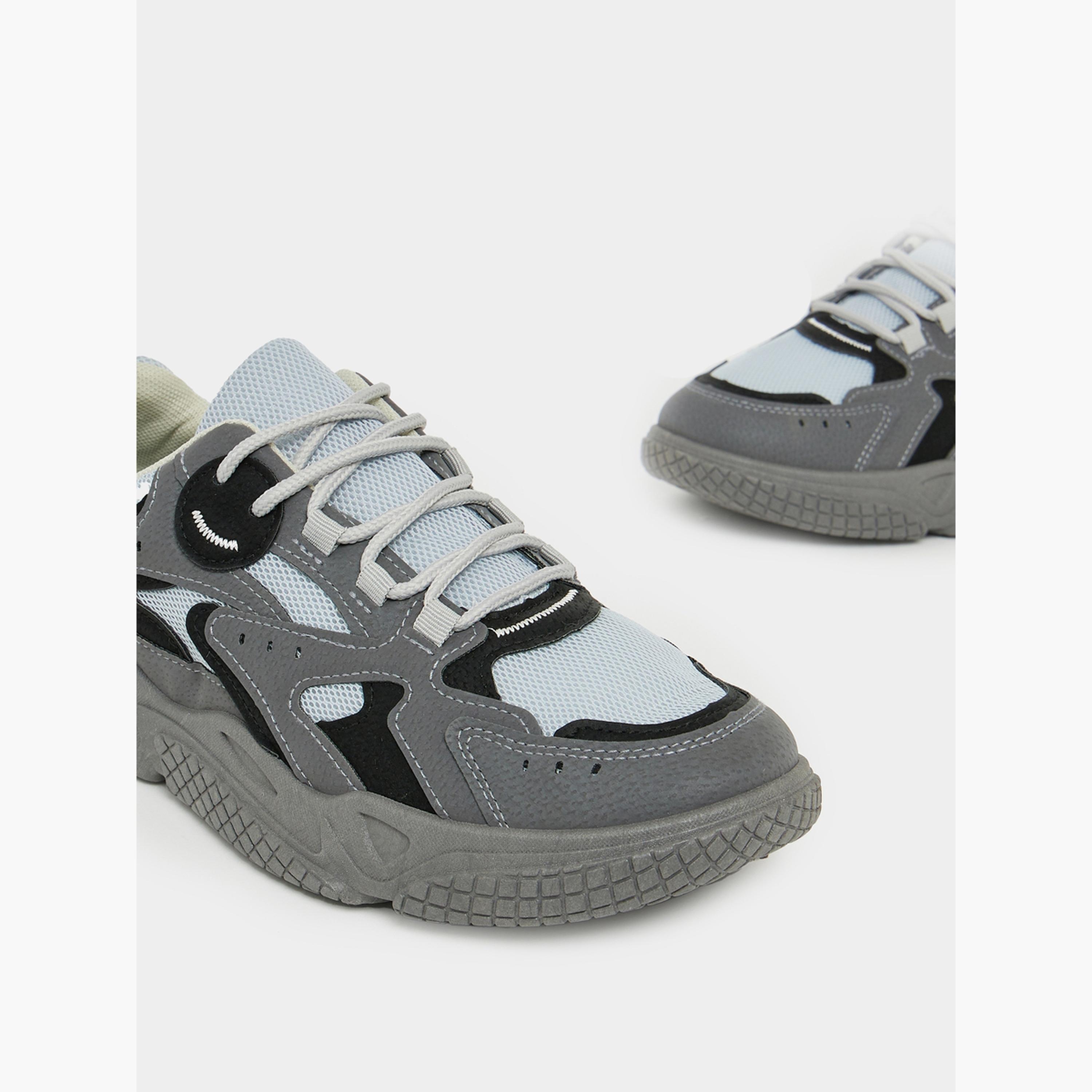 Take Two Textured Chunky Sole Lace Up Sneakers-men-shoes-sneakers-image-3