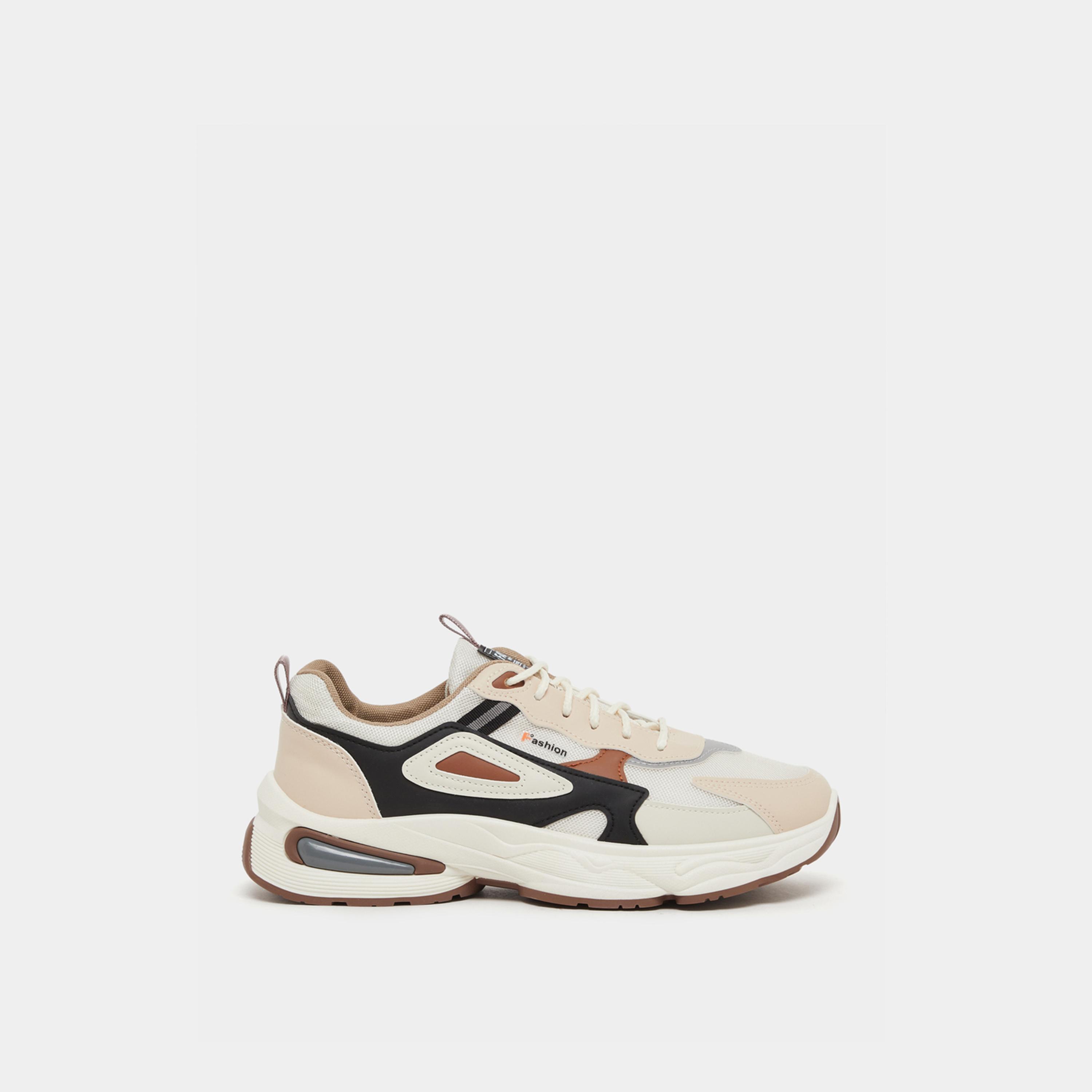 Take Two Textured Chunky Sole Lace Up Sneakers-men-shoes-sneakers-image-1