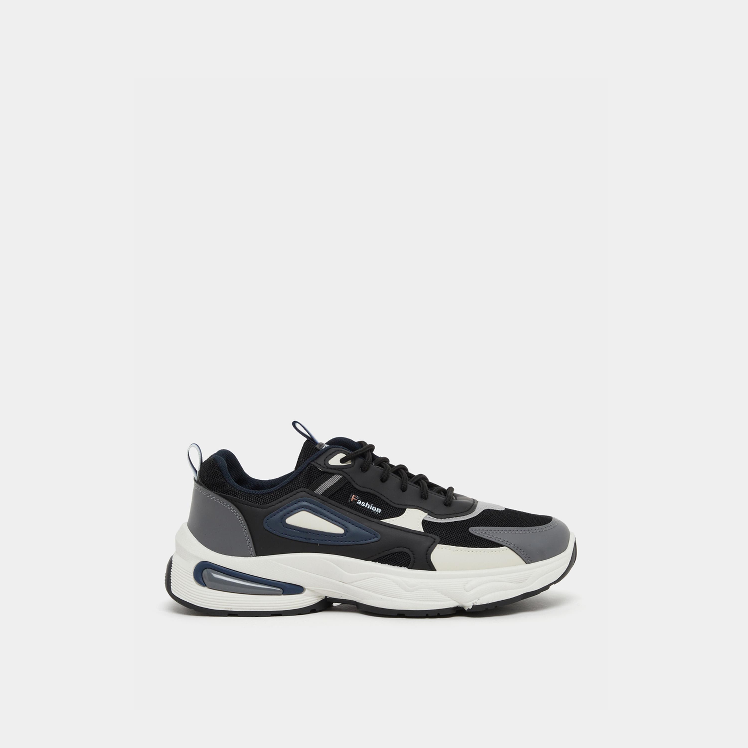Take Two Textured Chunky Sole Lace Up Sneakers-men-shoes-sneakers-image-1