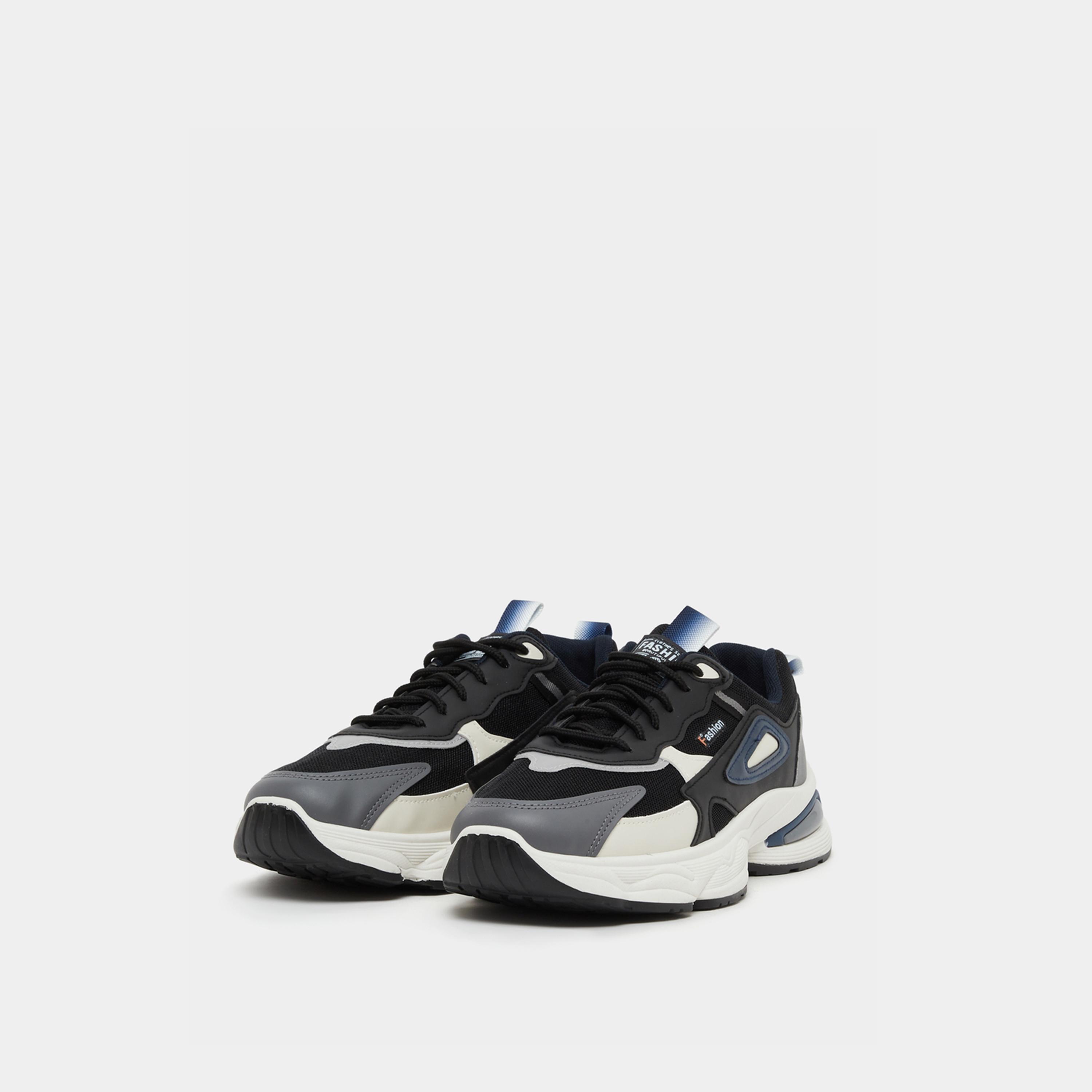 Take Two Textured Chunky Sole Lace Up Sneakers-men-shoes-sneakers-image-2
