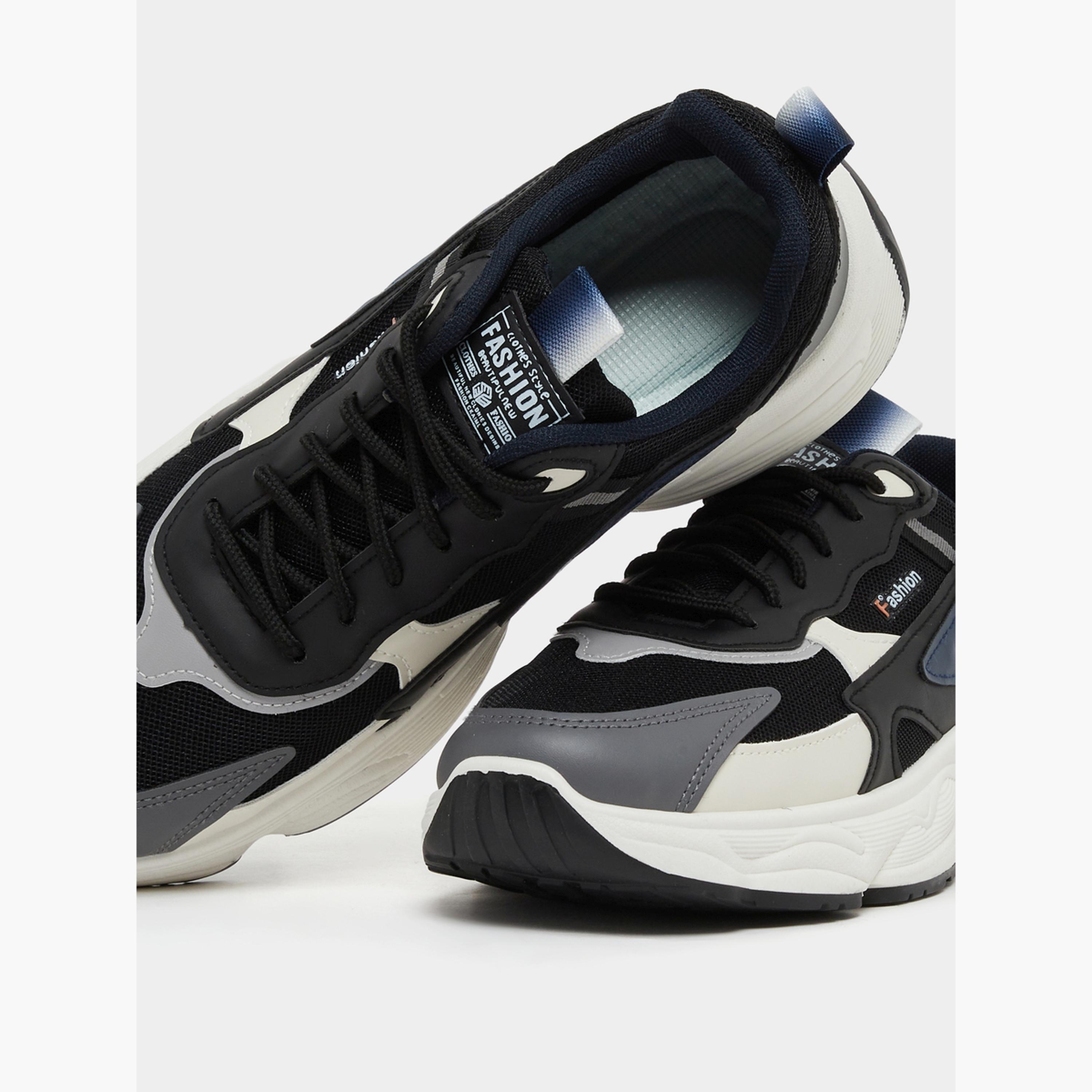 Take Two Textured Chunky Sole Lace Up Sneakers-men-shoes-sneakers-image-3