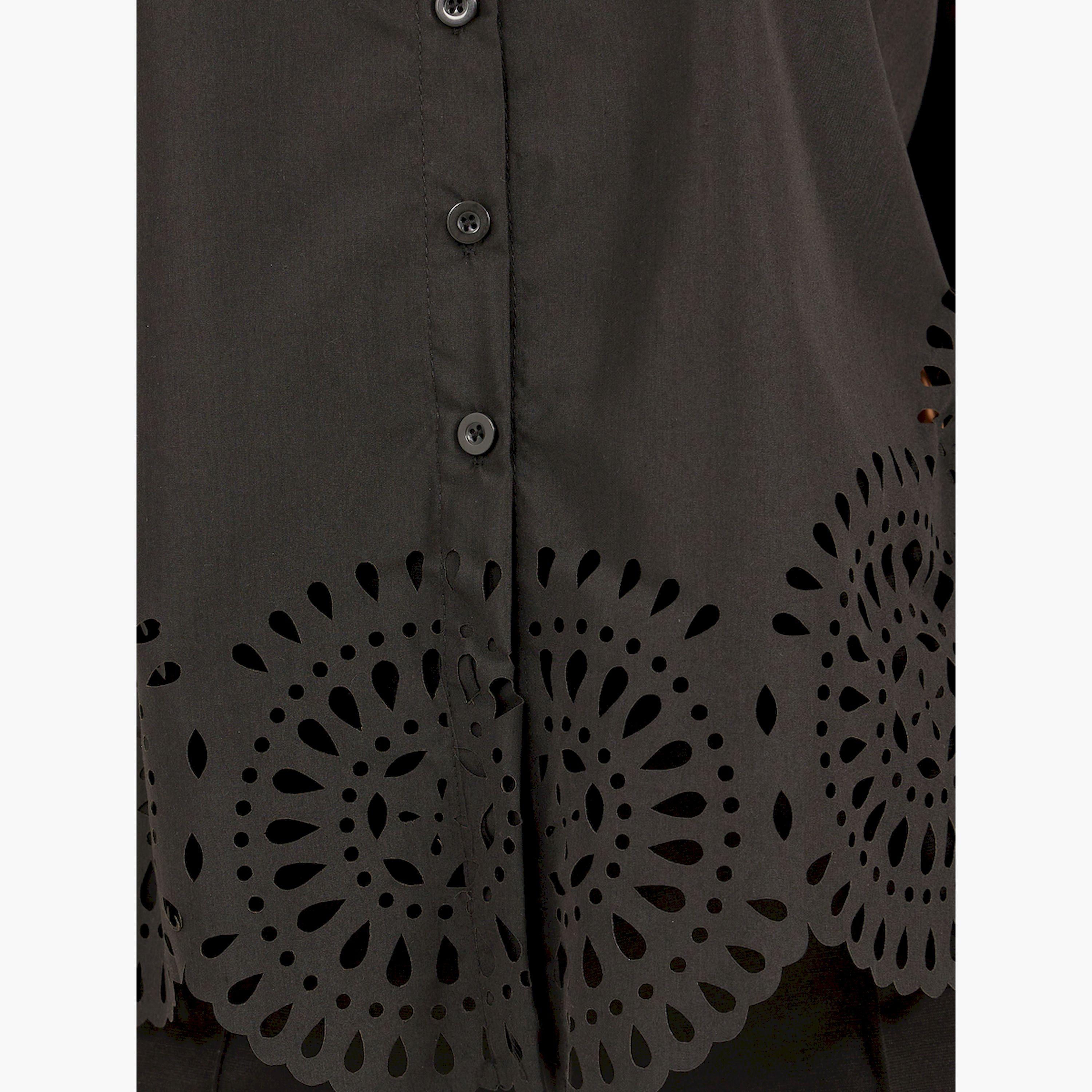 Styli Schiffli Hem Regular Fit Spread Collar Shirt-women-clothing-shirtsandblouses-shirts-image-3