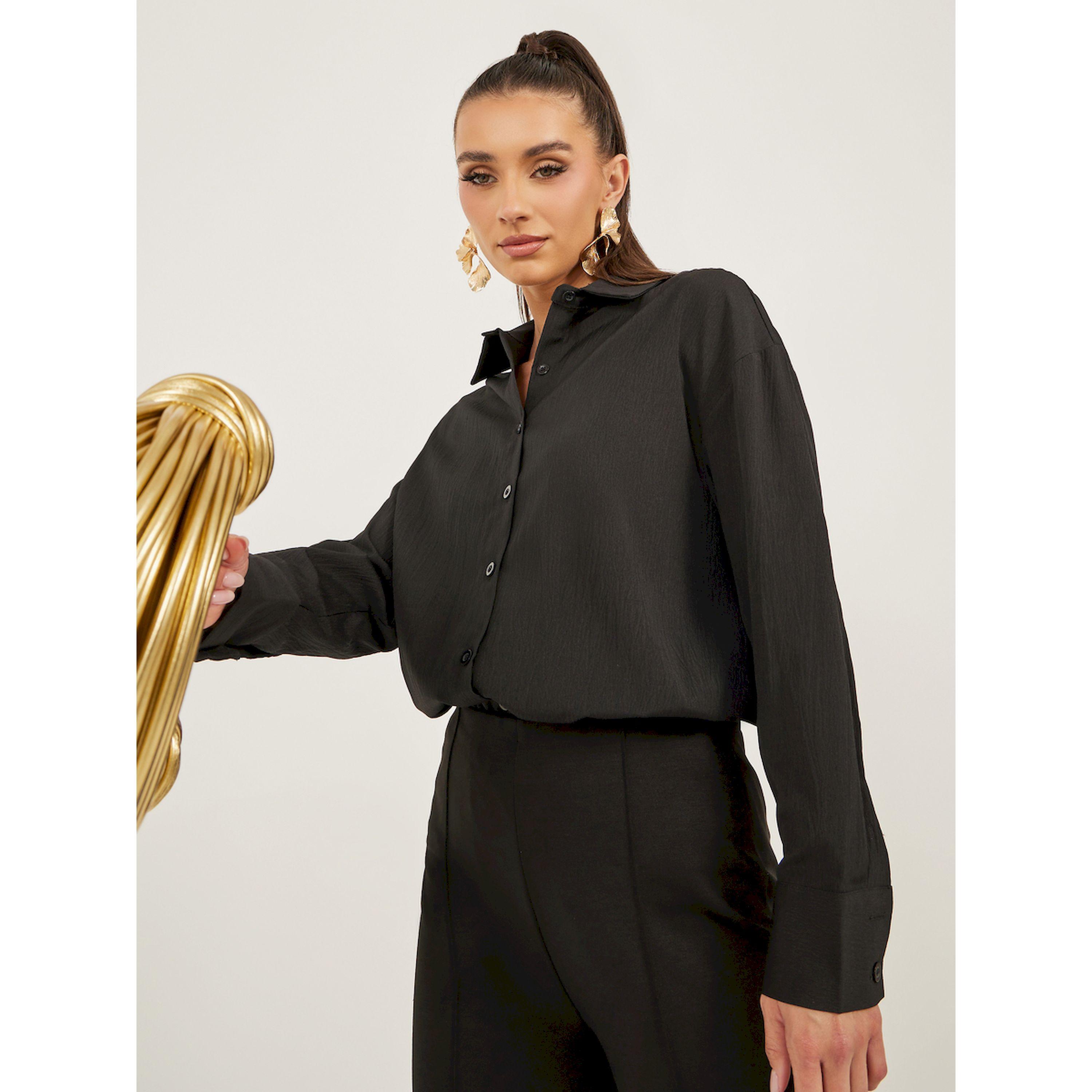 ستايلي -  قميص مقاس كبيربأكمام طويلة ومحكم-women-clothing-shirtsandblouses-shirts-image-1