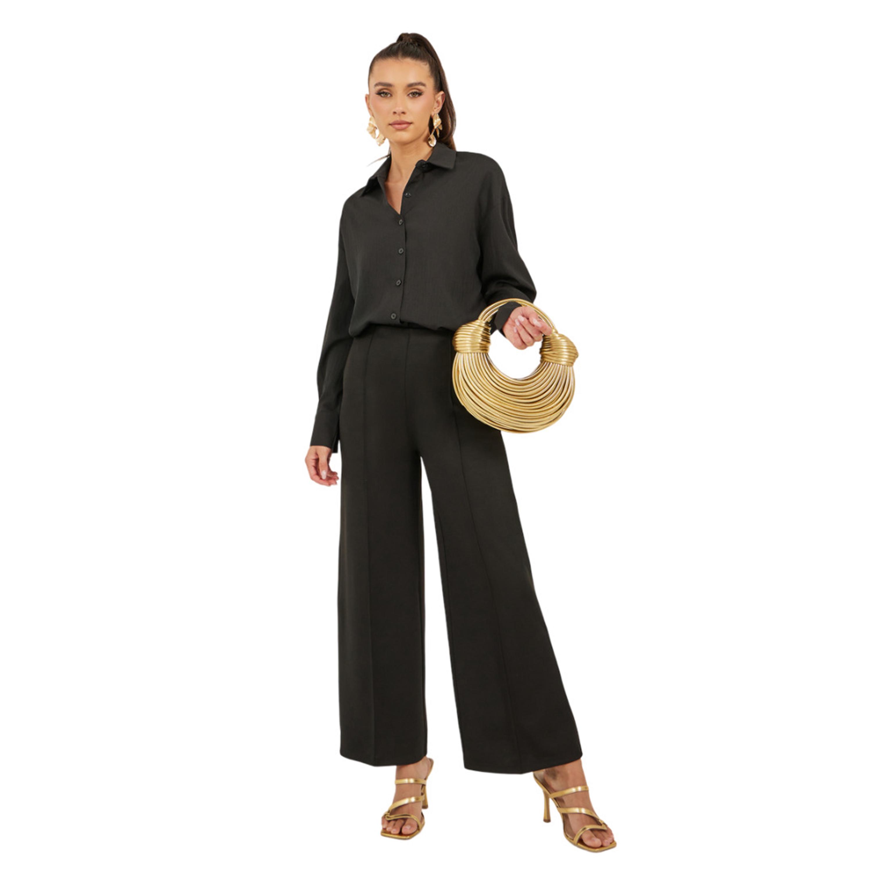 ستايلي -  قميص مقاس كبيربأكمام طويلة ومحكم-women-clothing-shirtsandblouses-shirts-image-2